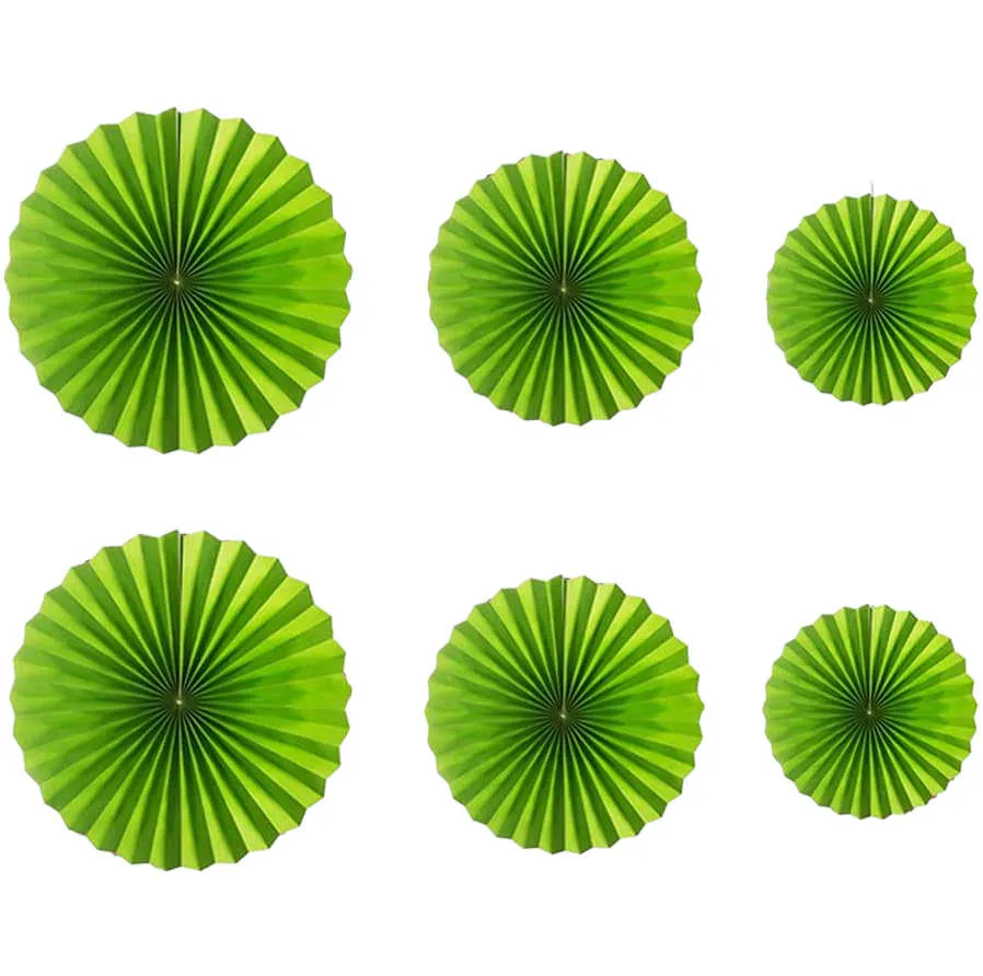 6 Pcs Round Shape Japanese Decorative Backdrop Paper Hanging Fan Set For Party Wedding or Decor