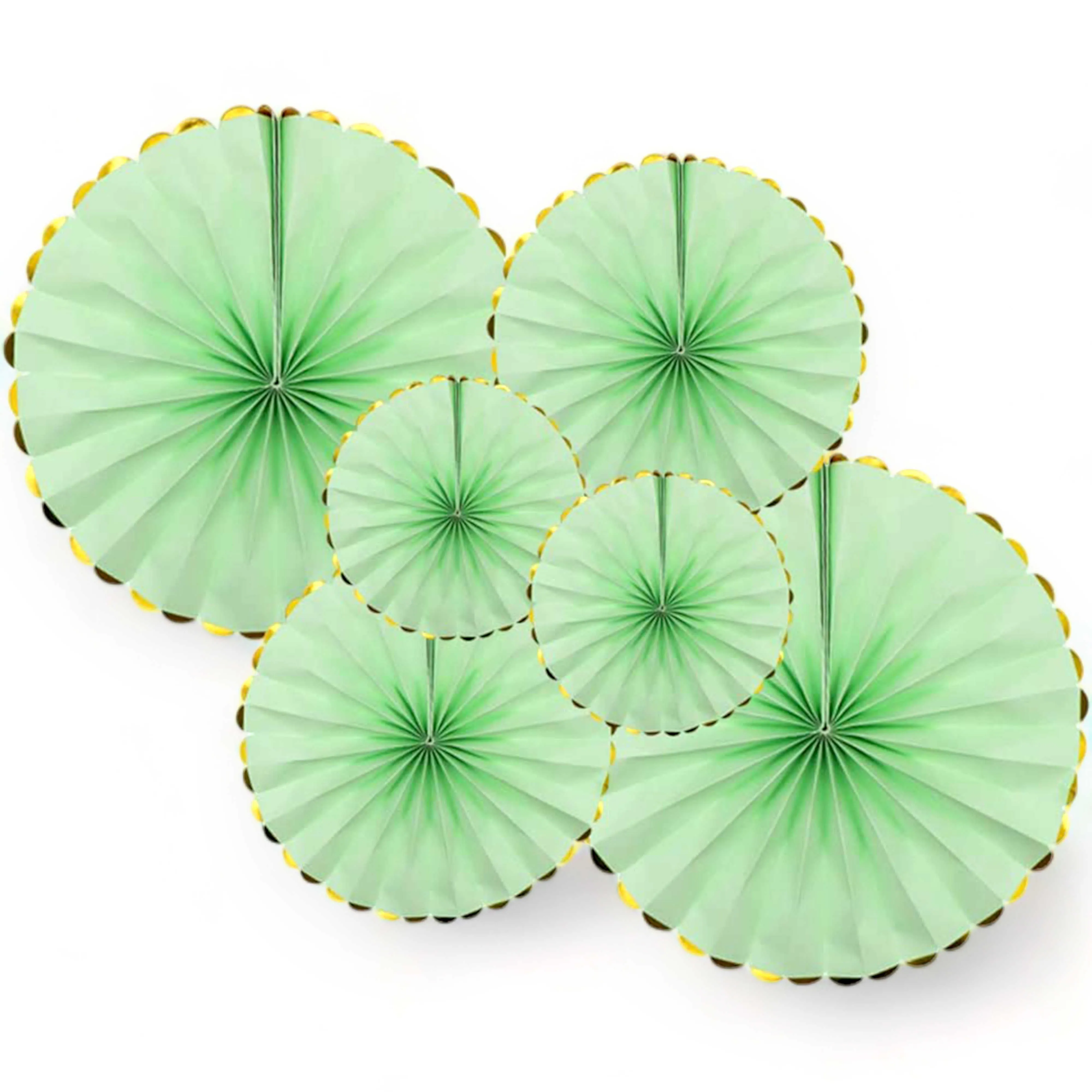 6 Pcs Round Shape Japanese Decorative Backdrop Paper Hanging Fan Set For Party Wedding or Decor