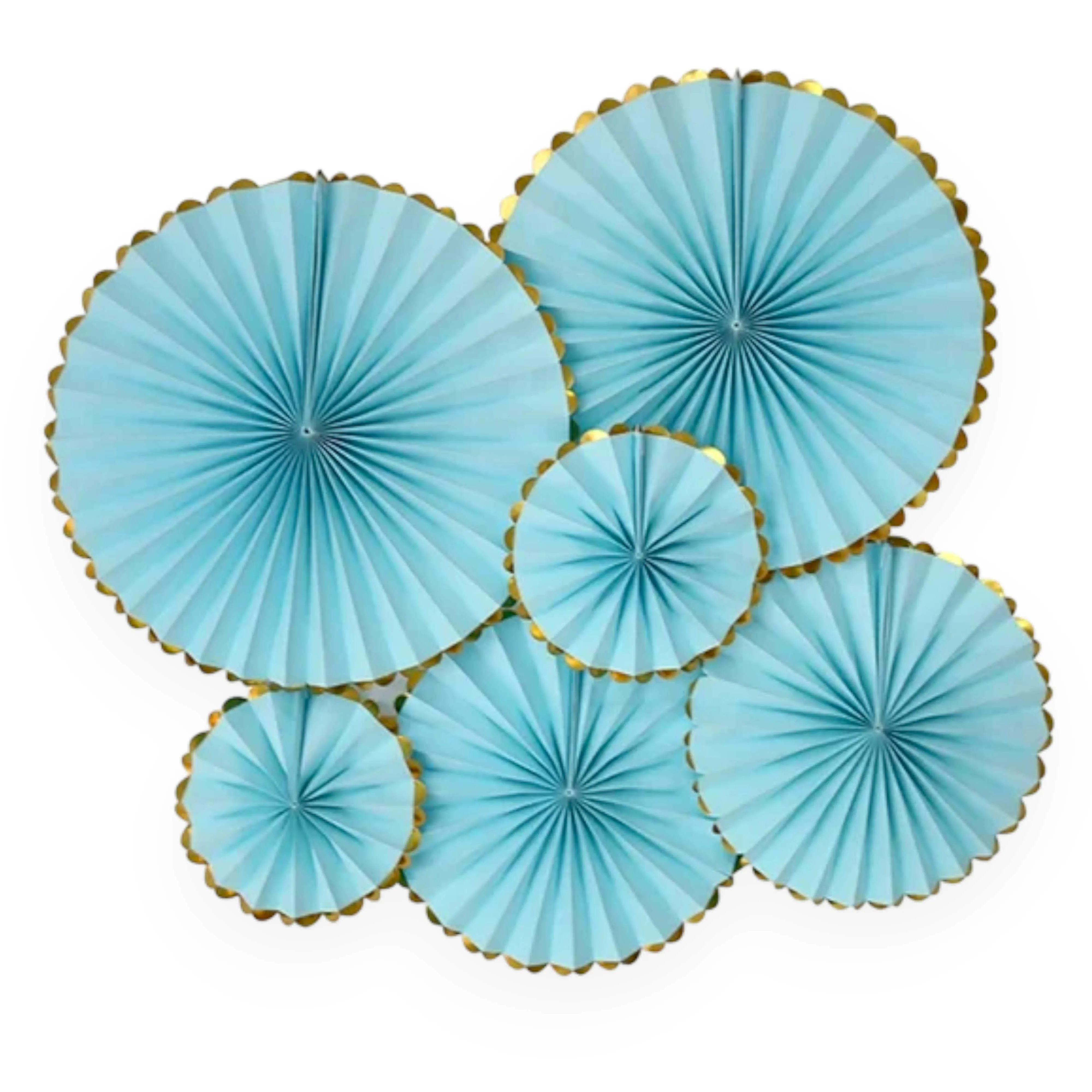 6 Pcs Round Shape Japanese Decorative Backdrop Paper Hanging Fan Set For Party Wedding or Decor