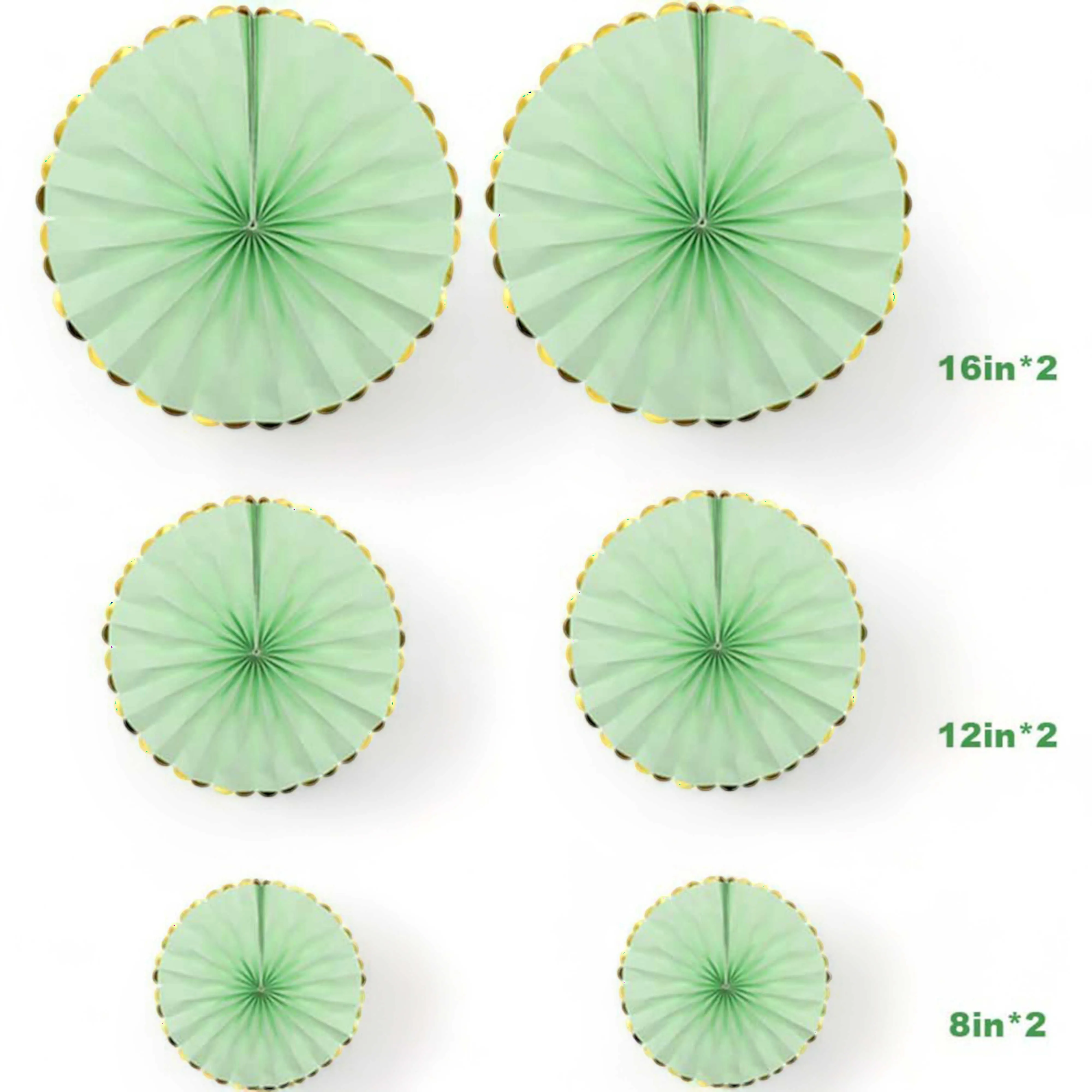 6 Pcs Round Shape Japanese Decorative Backdrop Paper Hanging Fan Set For Party Wedding or Decor