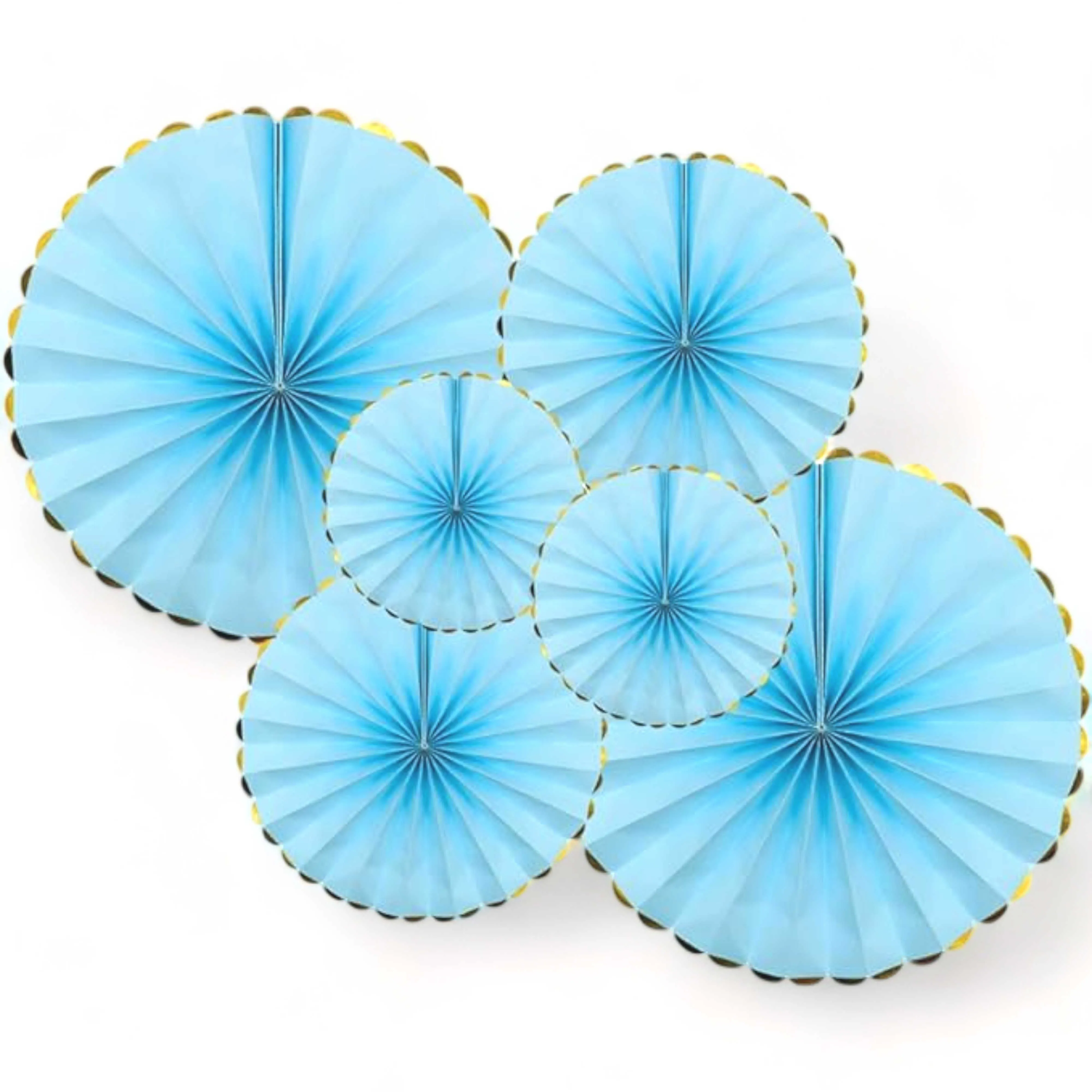 6 Pcs Round Shape Japanese Decorative Backdrop Paper Hanging Fan Set For Party Wedding or Decor