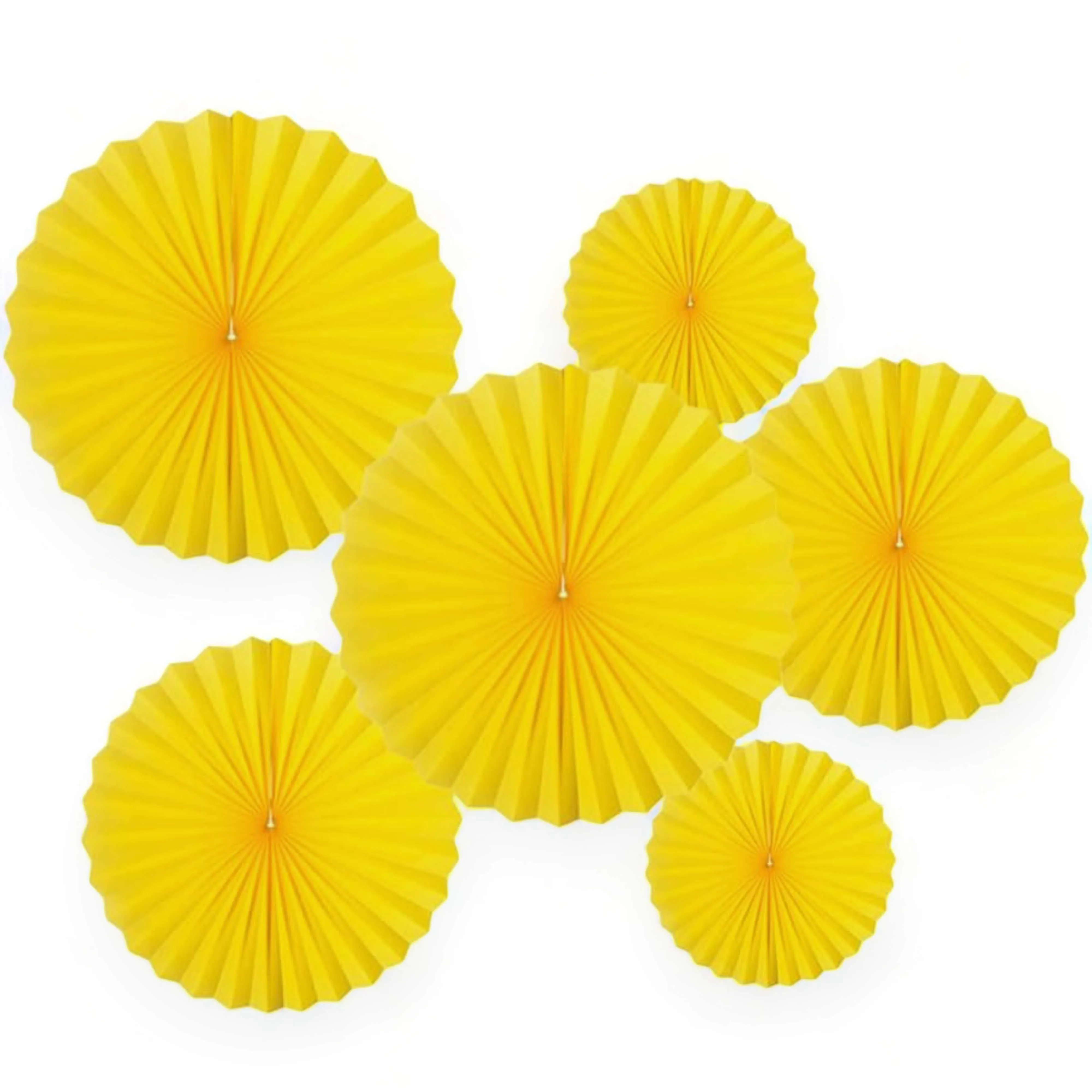 6 Pcs Round Shape Japanese Decorative Backdrop Paper Hanging Fan Set For Party Wedding or Decor