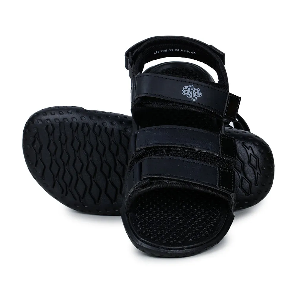 A-HA Casual Black Sandals For Men LB195-01 By Liberty