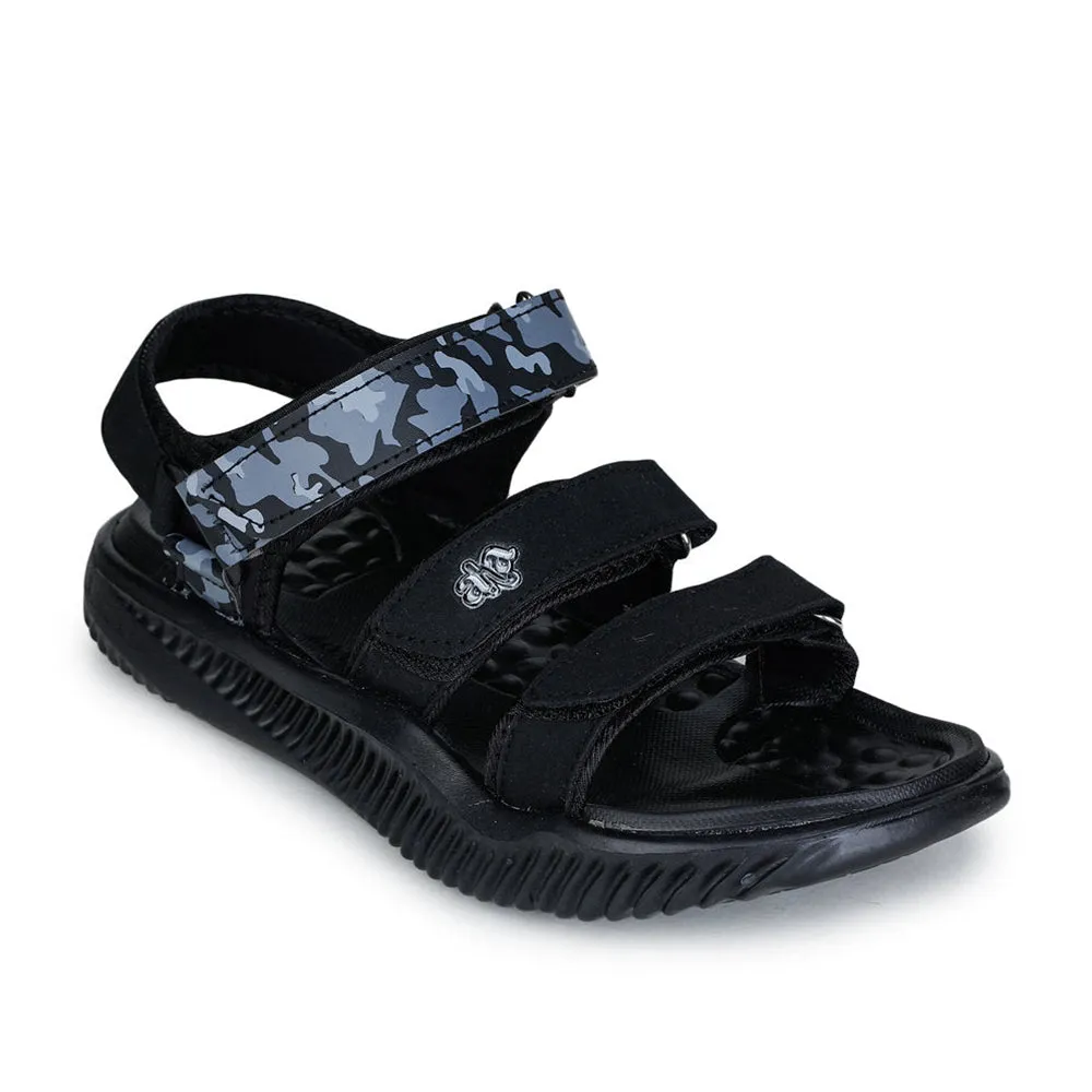 A-HA Casual Black Sandals For Men STAMINA-9 By Liberty