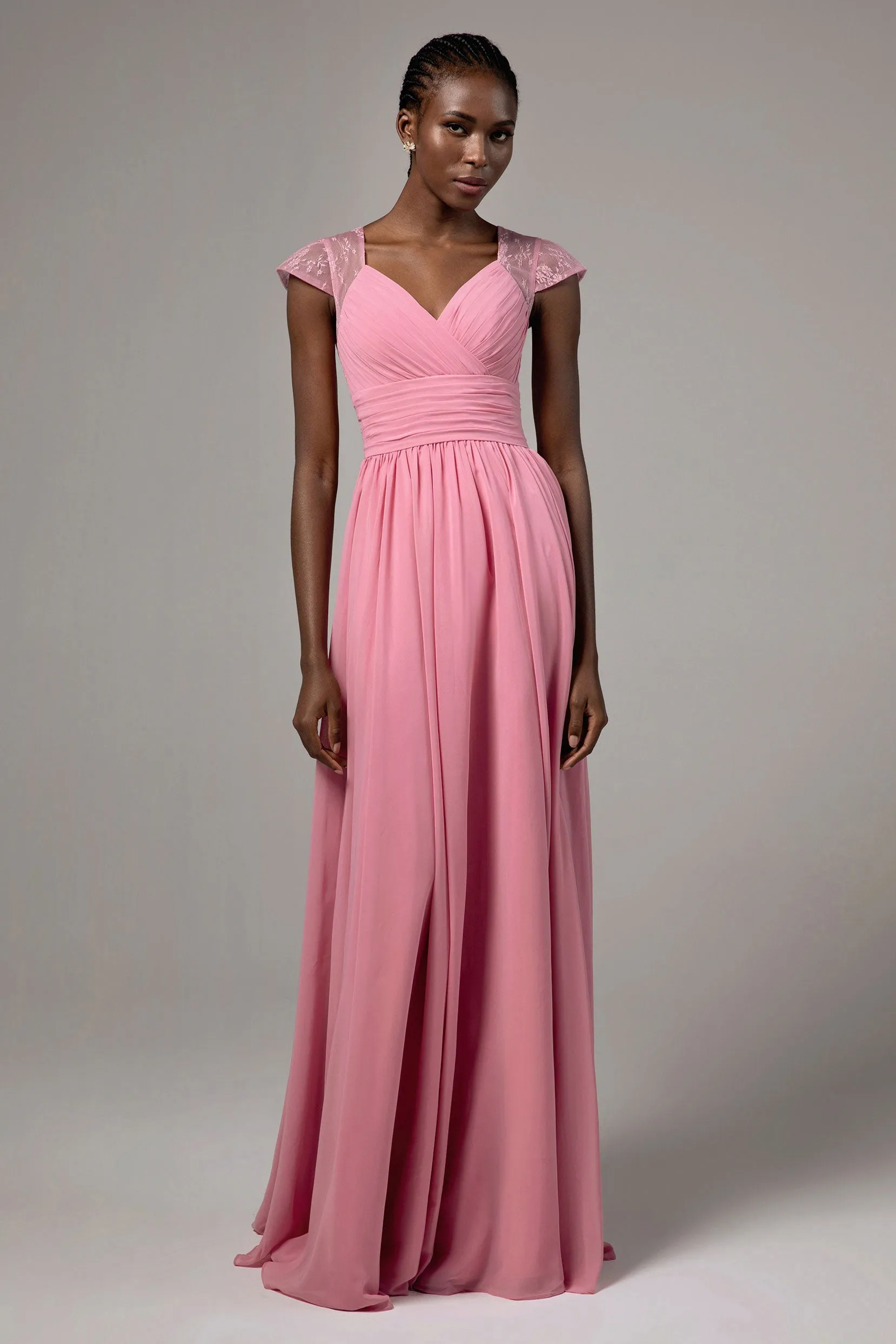 A-Line Floor Length Chiffon Bridesmaid Dress CB0390