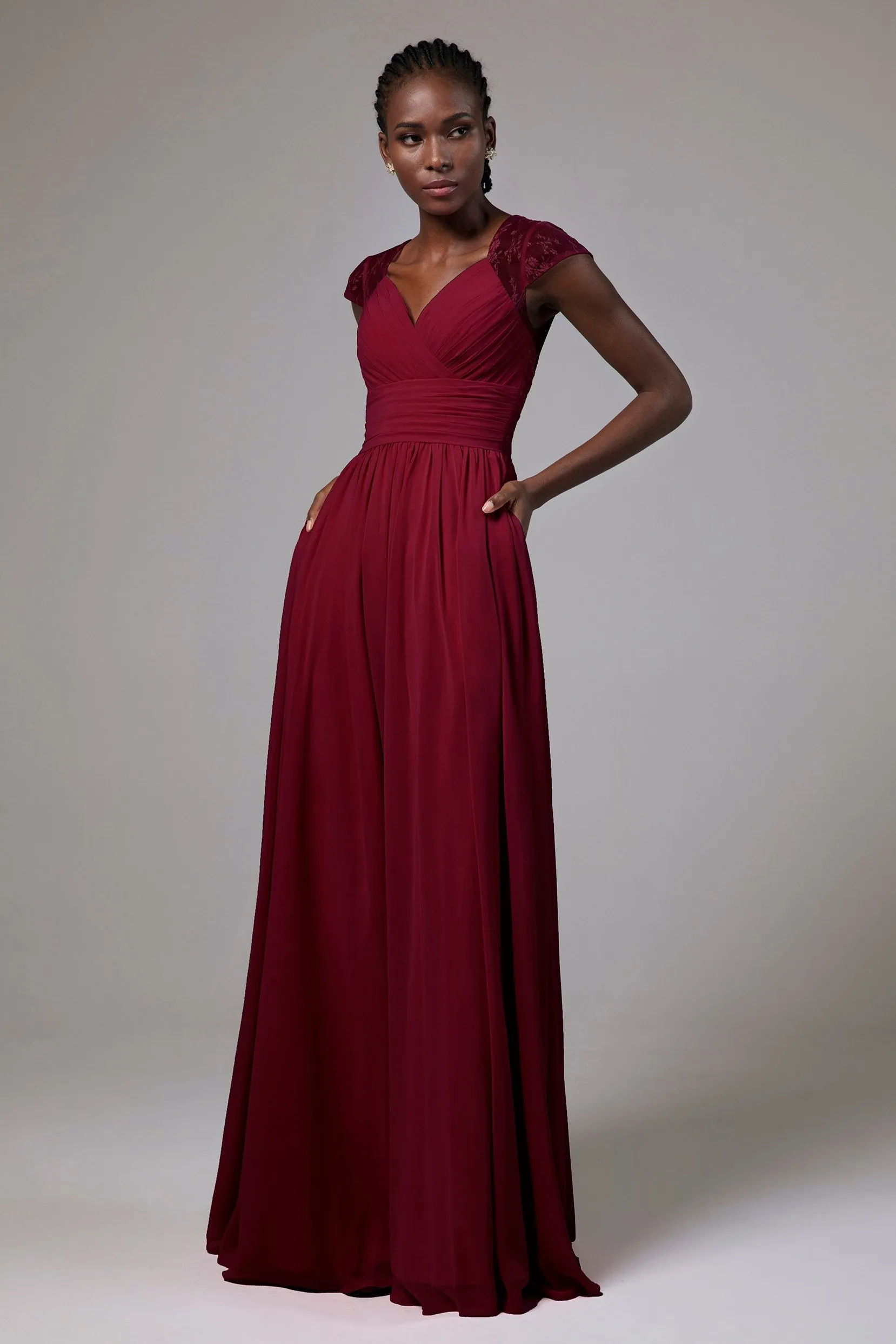 A-Line Floor Length Chiffon Bridesmaid Dress CB0390