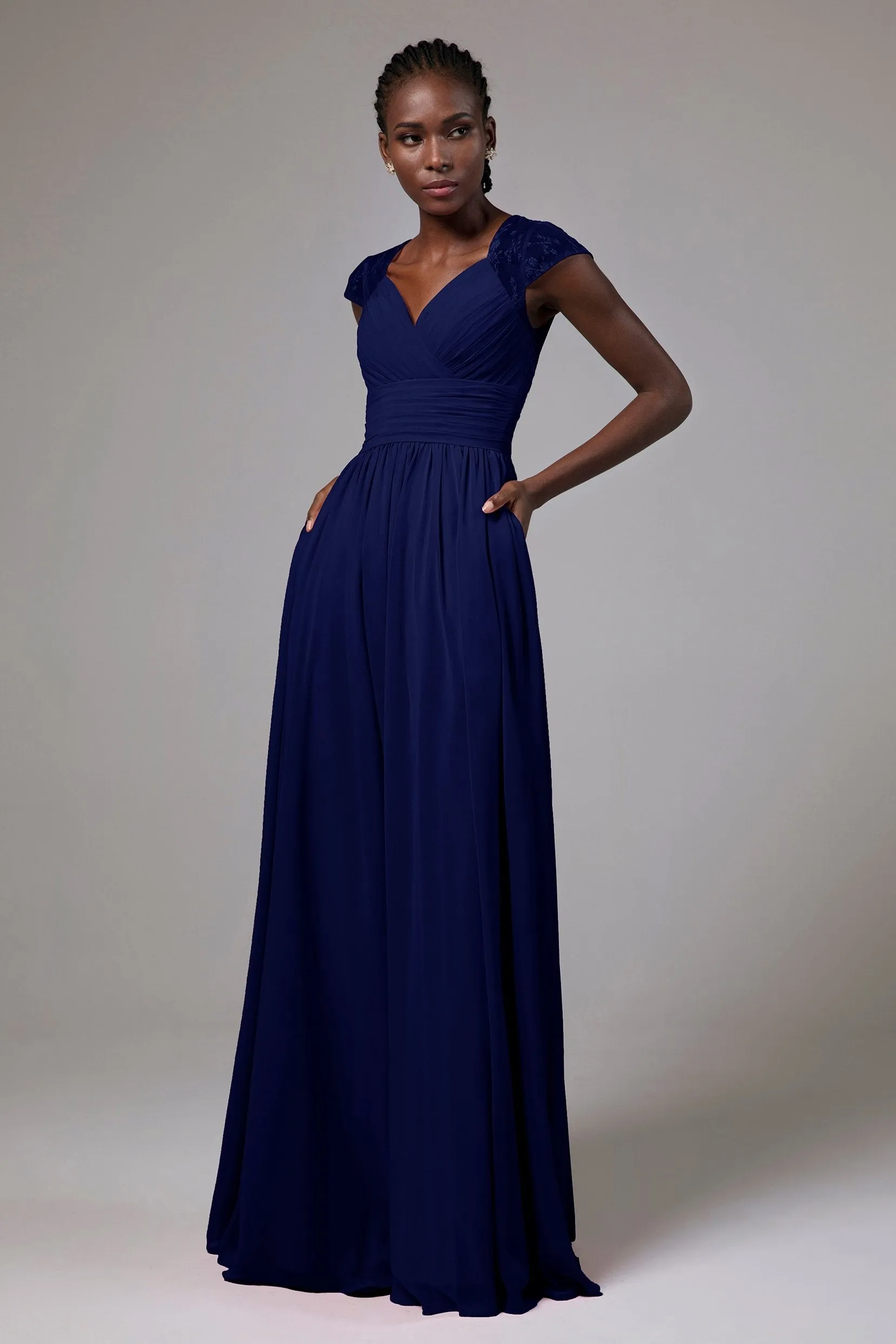 A-Line Floor Length Chiffon Bridesmaid Dress CB0390