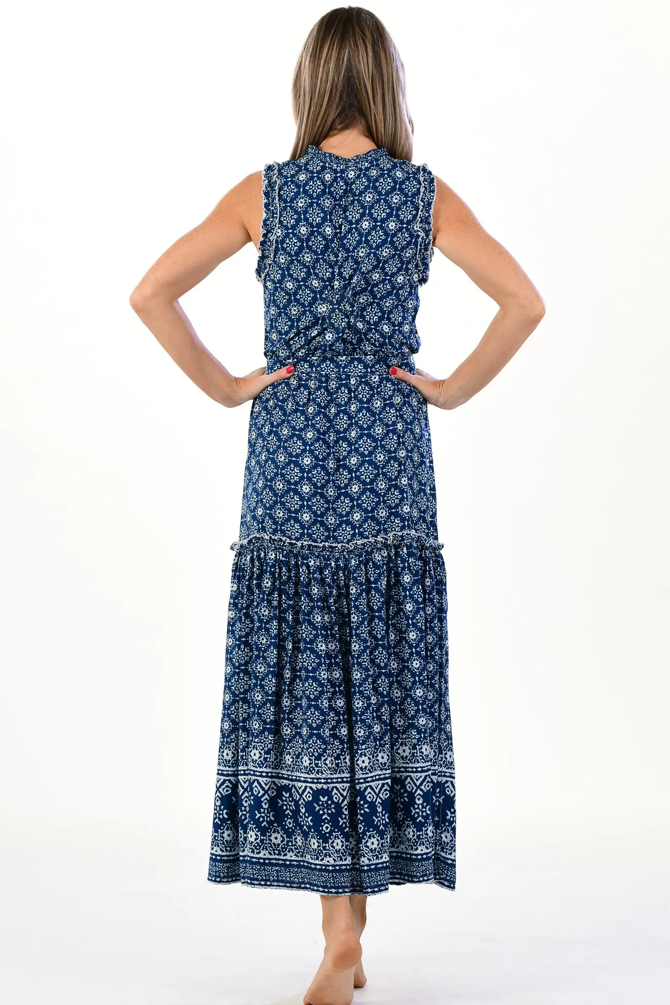 Alexis Dress / Indigo Geo