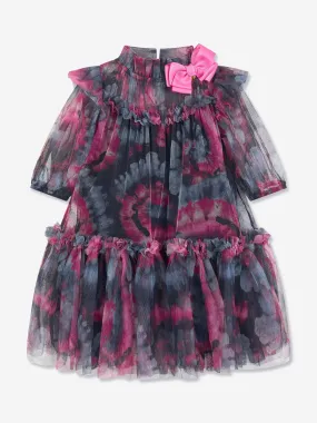 Angels Face Girls Myrtle Tie Dye Dress in Navy