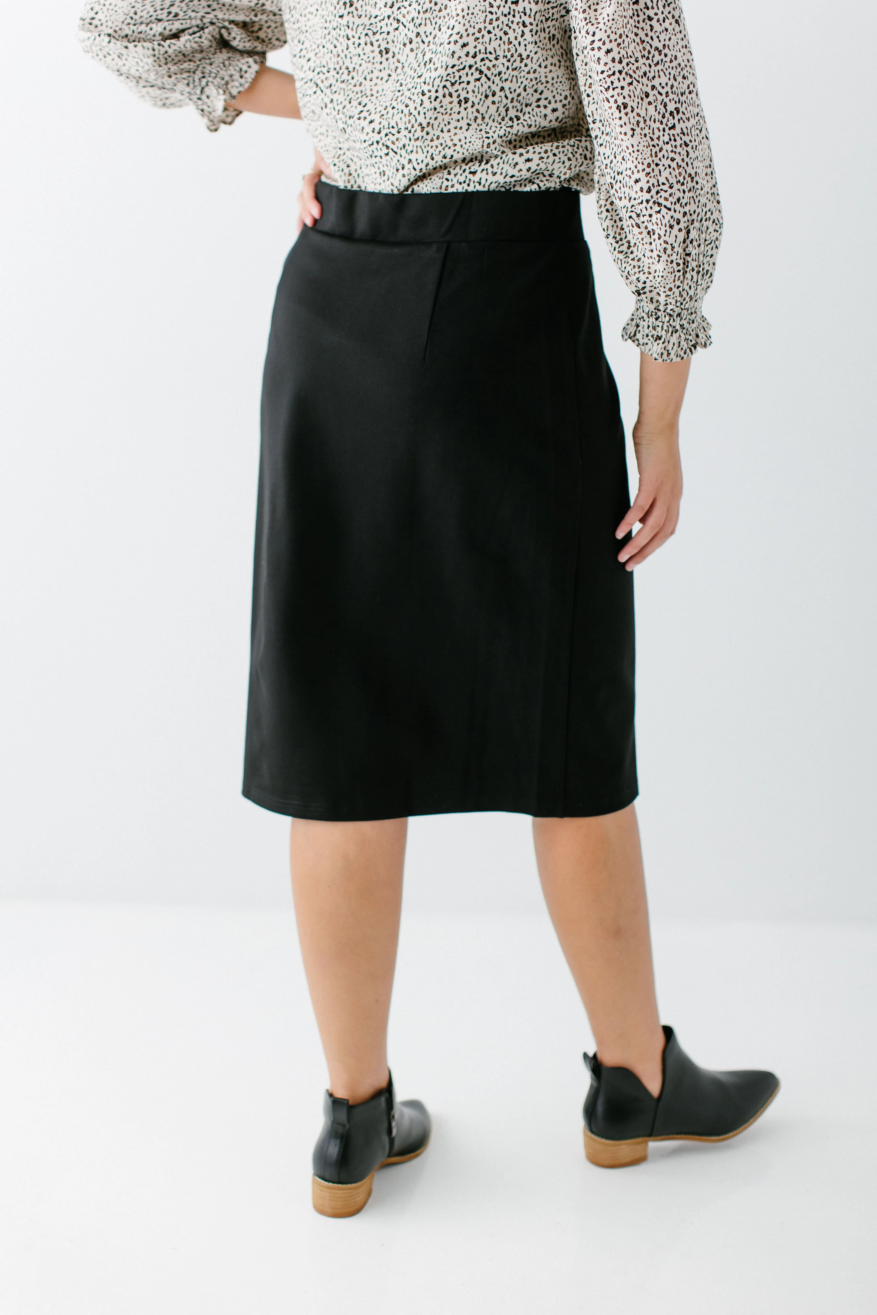 'Anna' Pencil Skirt in Black