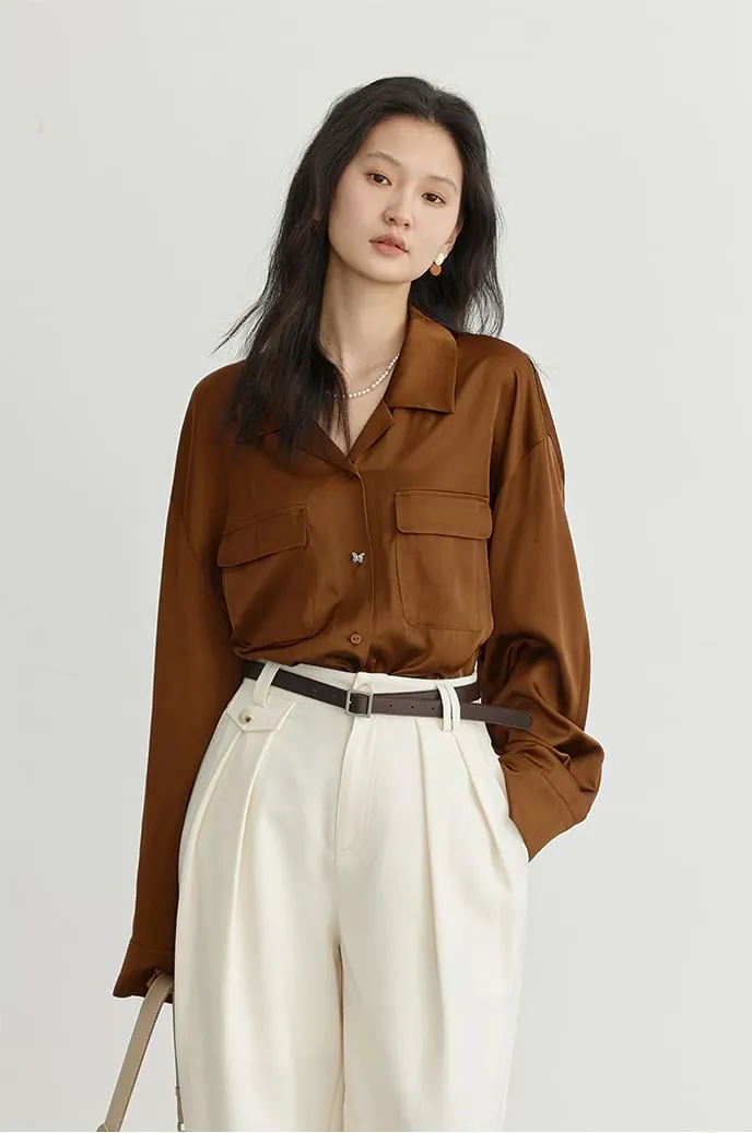 Asymmetric Butterfly Button Shirt