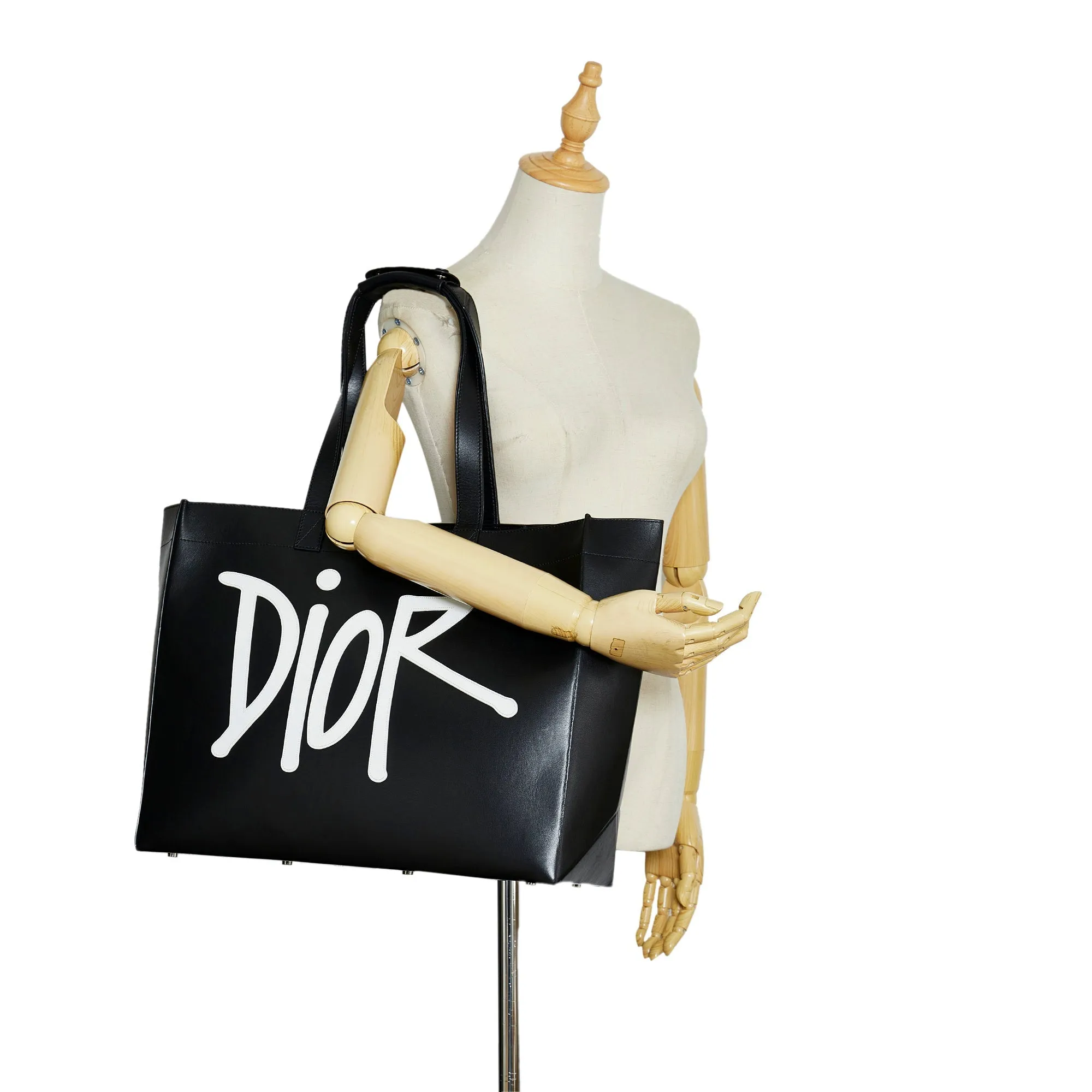 Black Dior x Stussy Large Logo Applique Tote