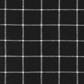 Black Essex Yarn Dyed Linen/Cotton Blend Grid