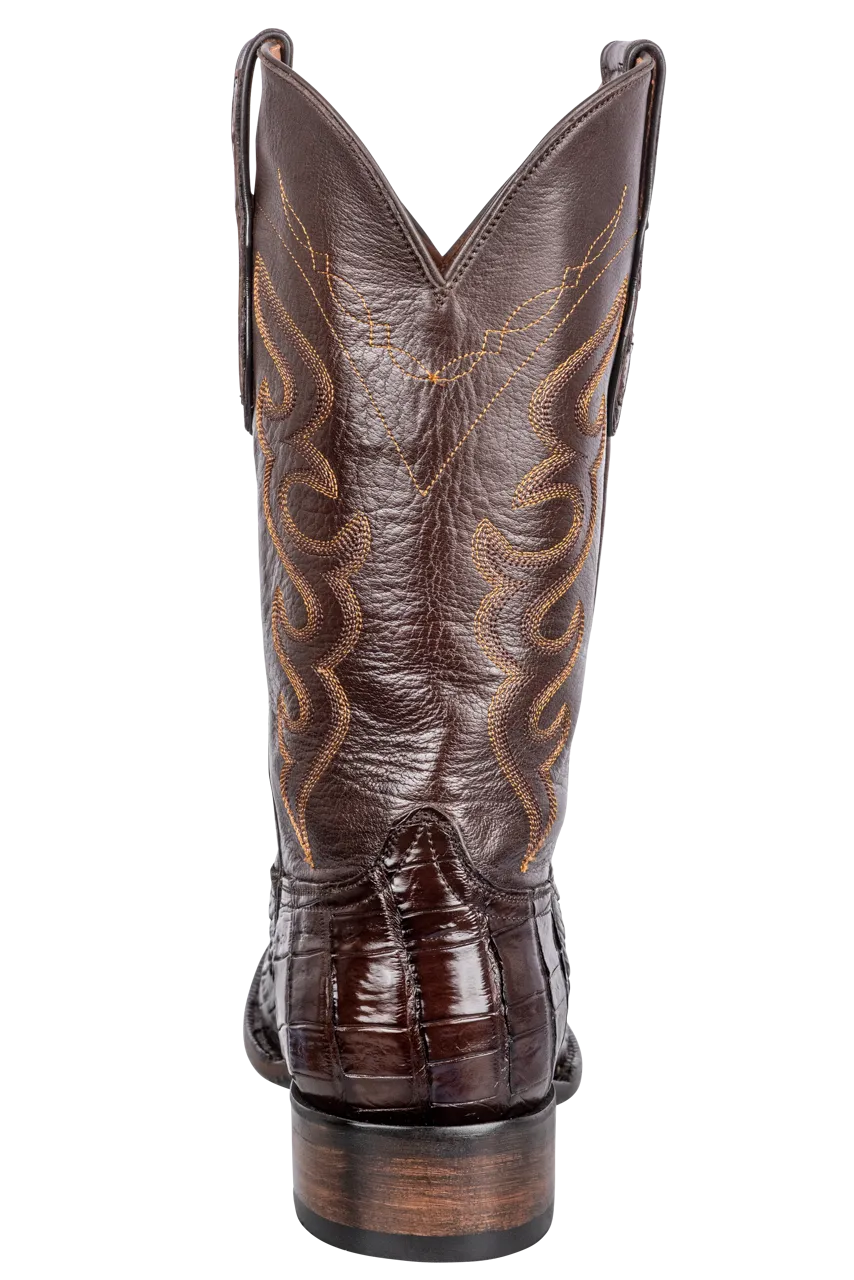 Black Jack Men's Select Caiman Belly Cowboy Boots - Chocolate