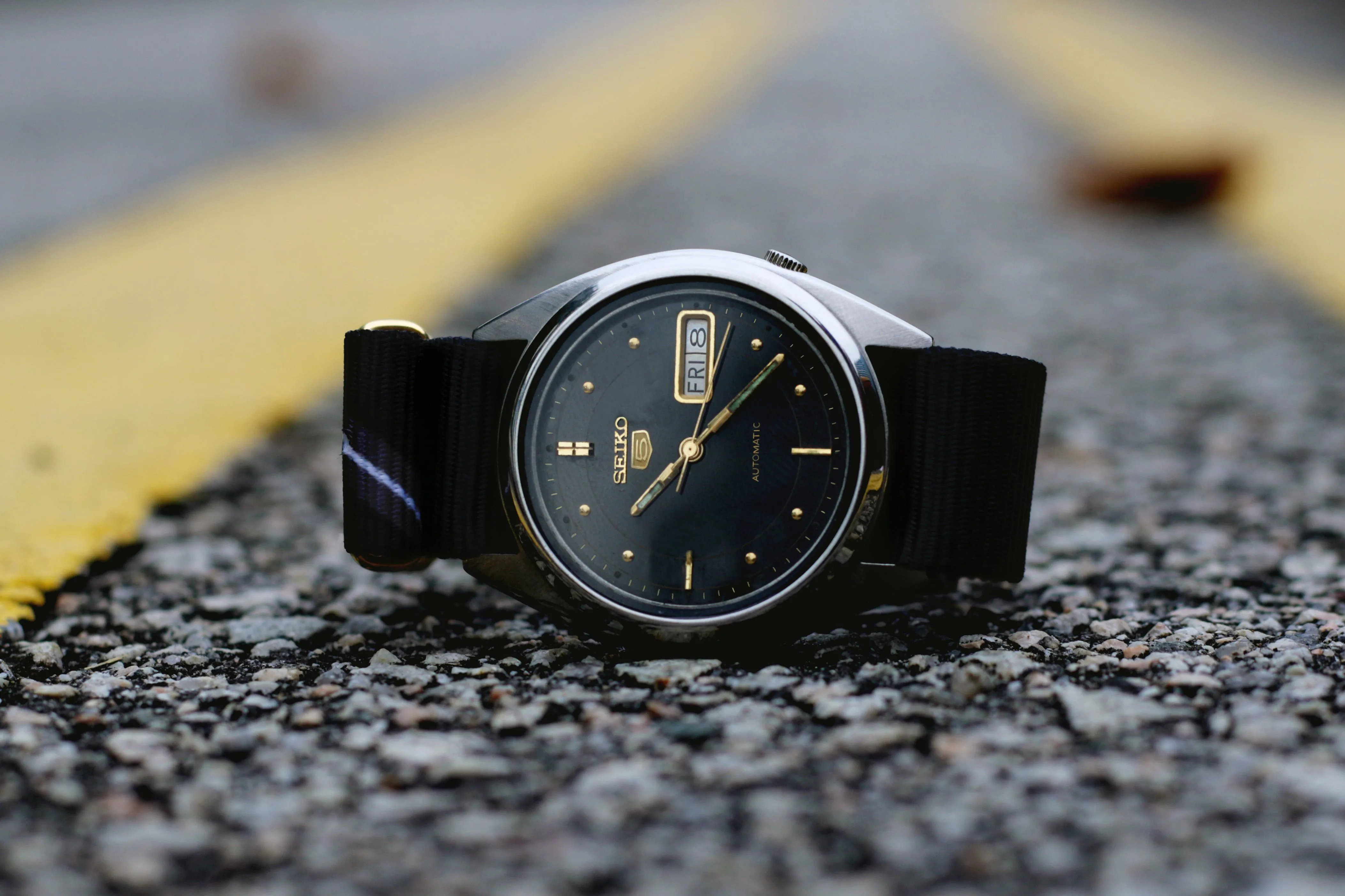 Black Razor Graphic Watch Strap