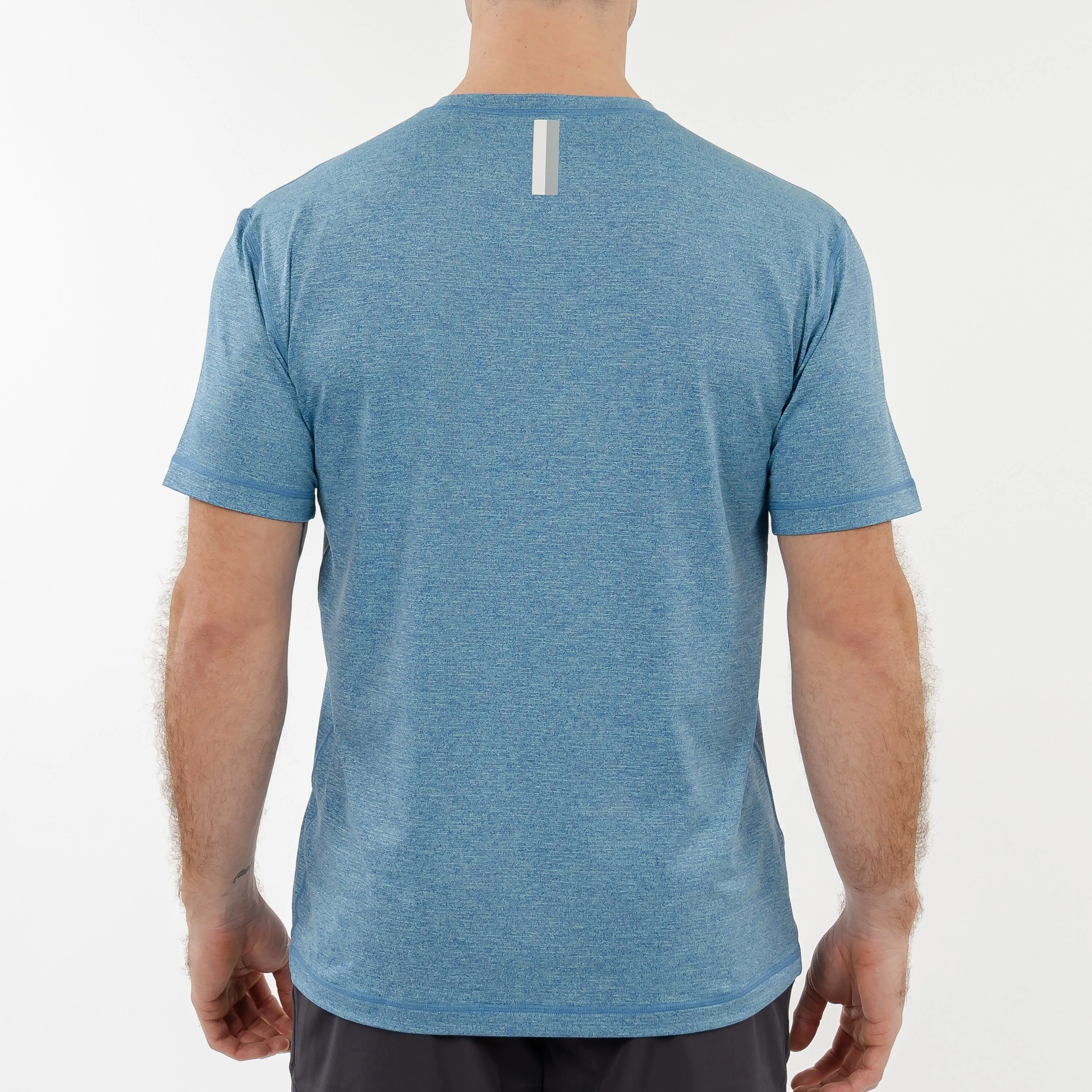 Blitz Tech Tee | Heather - Bay Blue/Mint Green