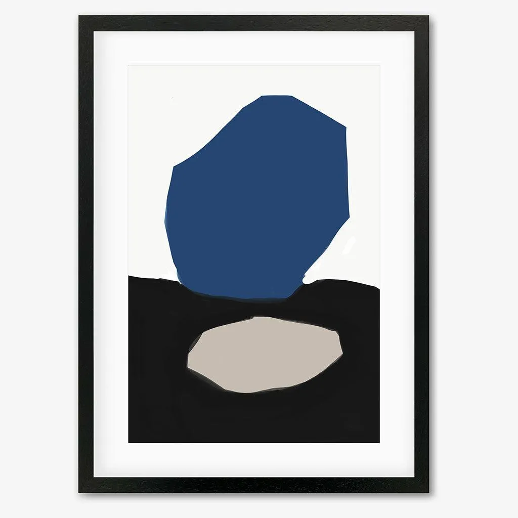 Blue Black Abstract Design Framed Art