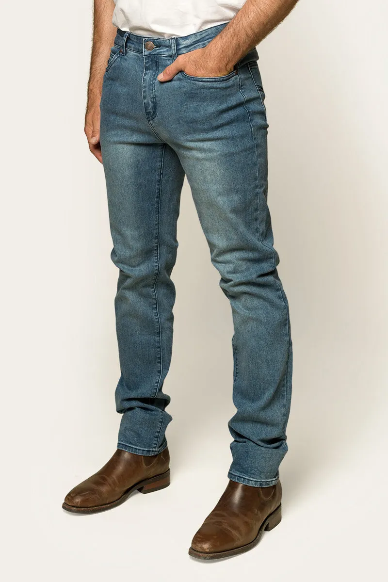 Burke Mens Tapered Slim Leg Jean - Light Blue