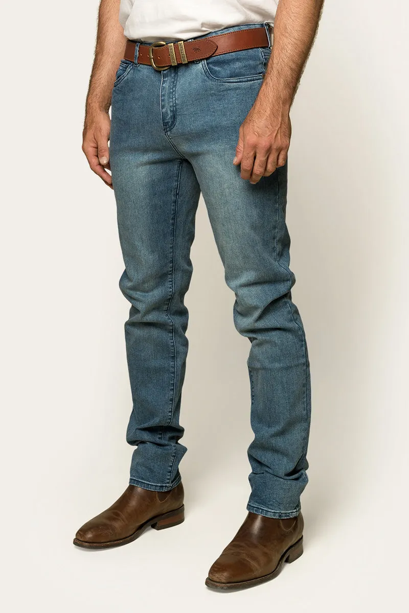 Burke Mens Tapered Slim Leg Jean - Light Blue