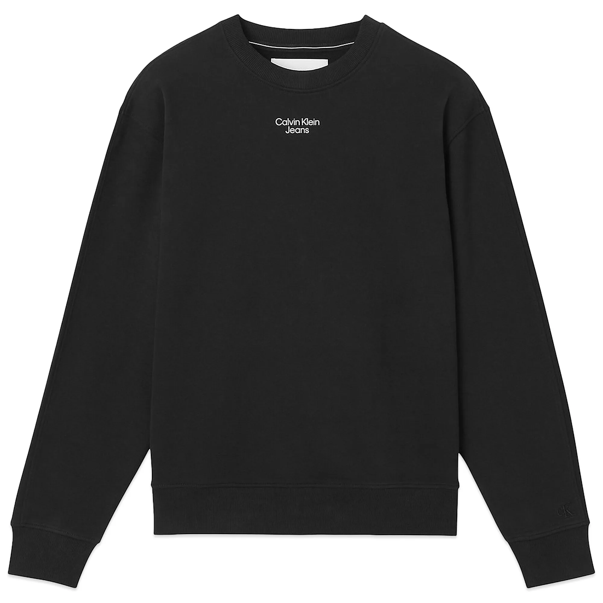 Calvin Klein Stacked Logo Crew Sweat - Black