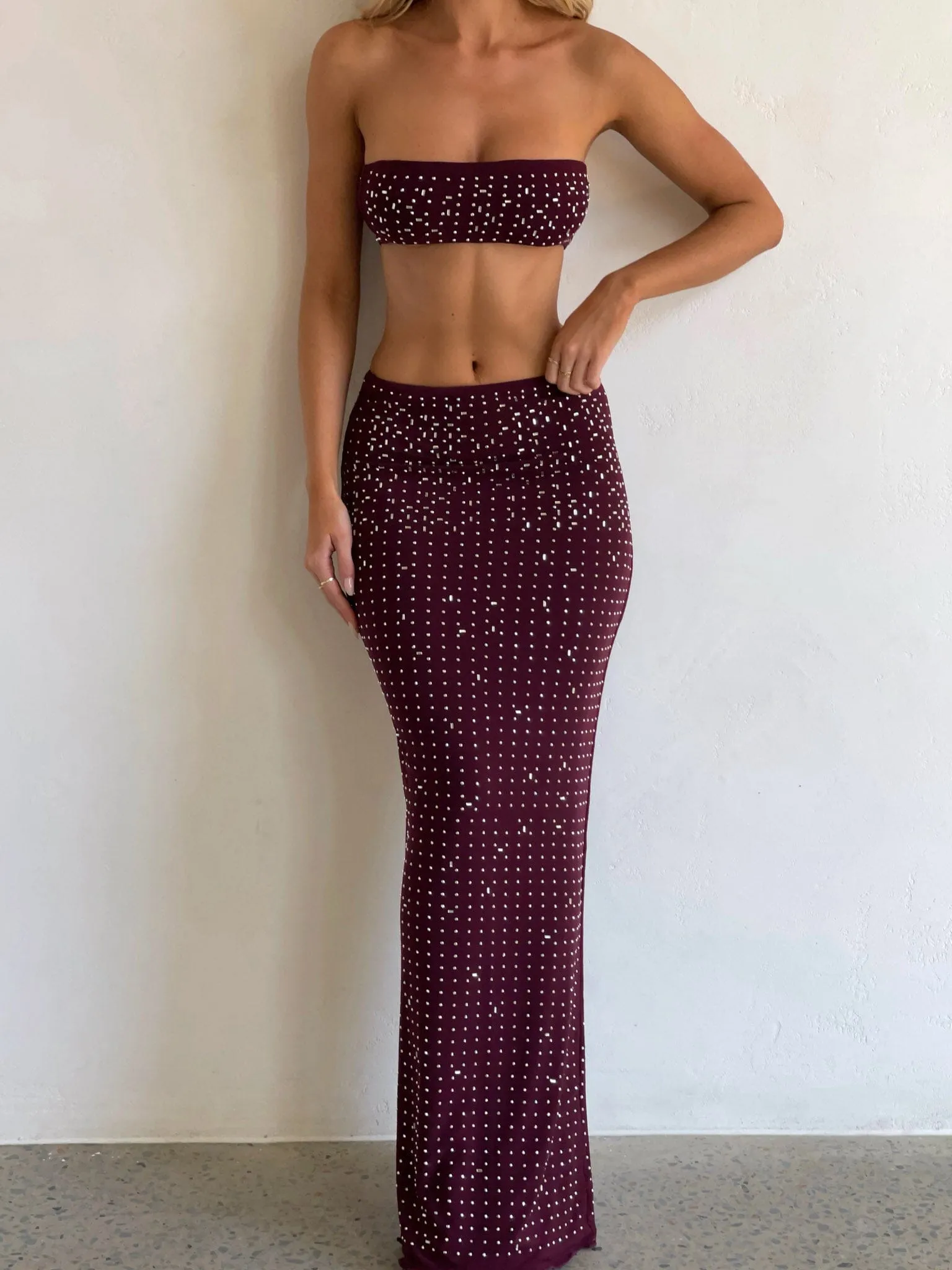 CHARLENE MAXI SKIRT WINE