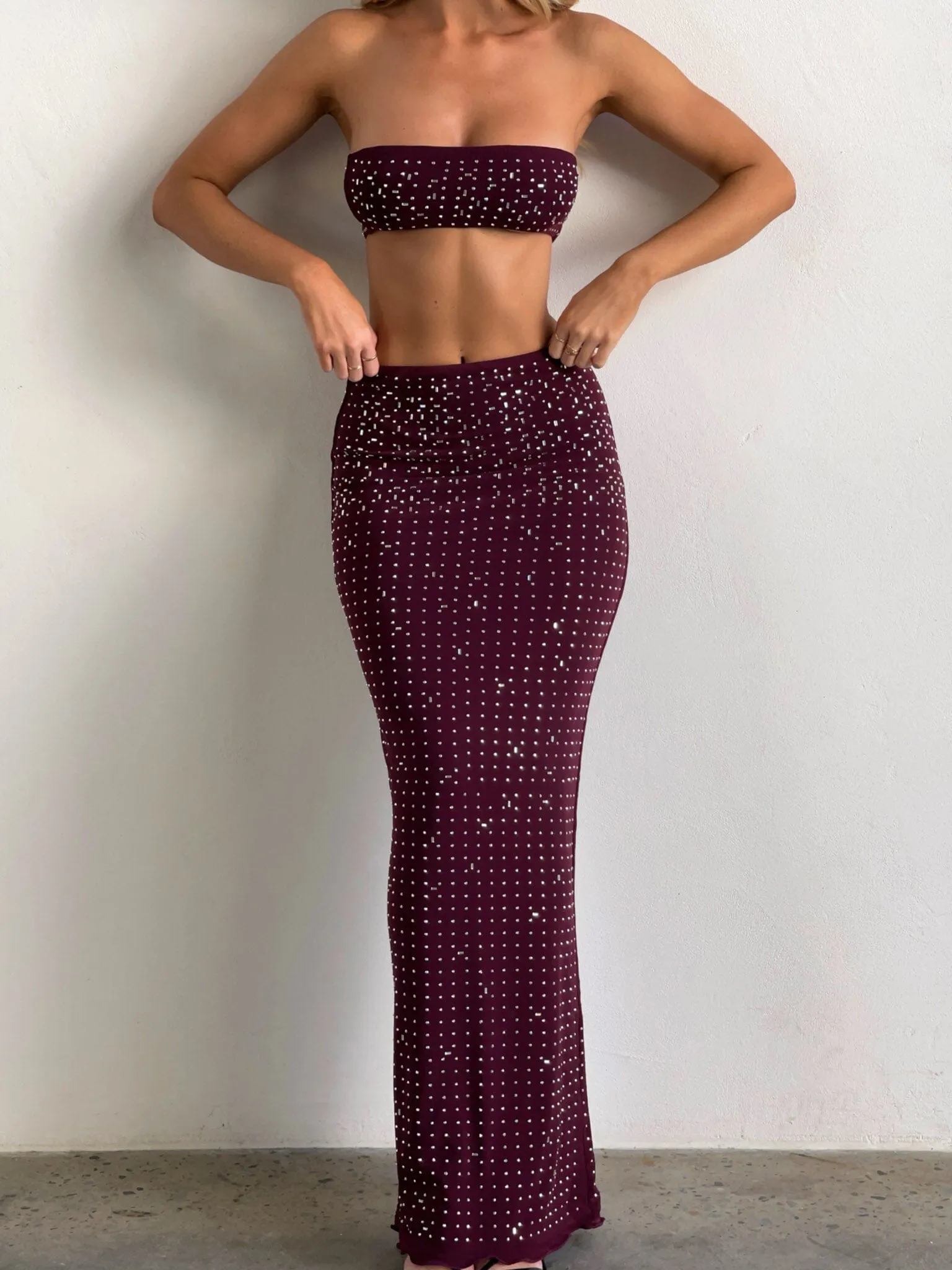 CHARLENE MAXI SKIRT WINE