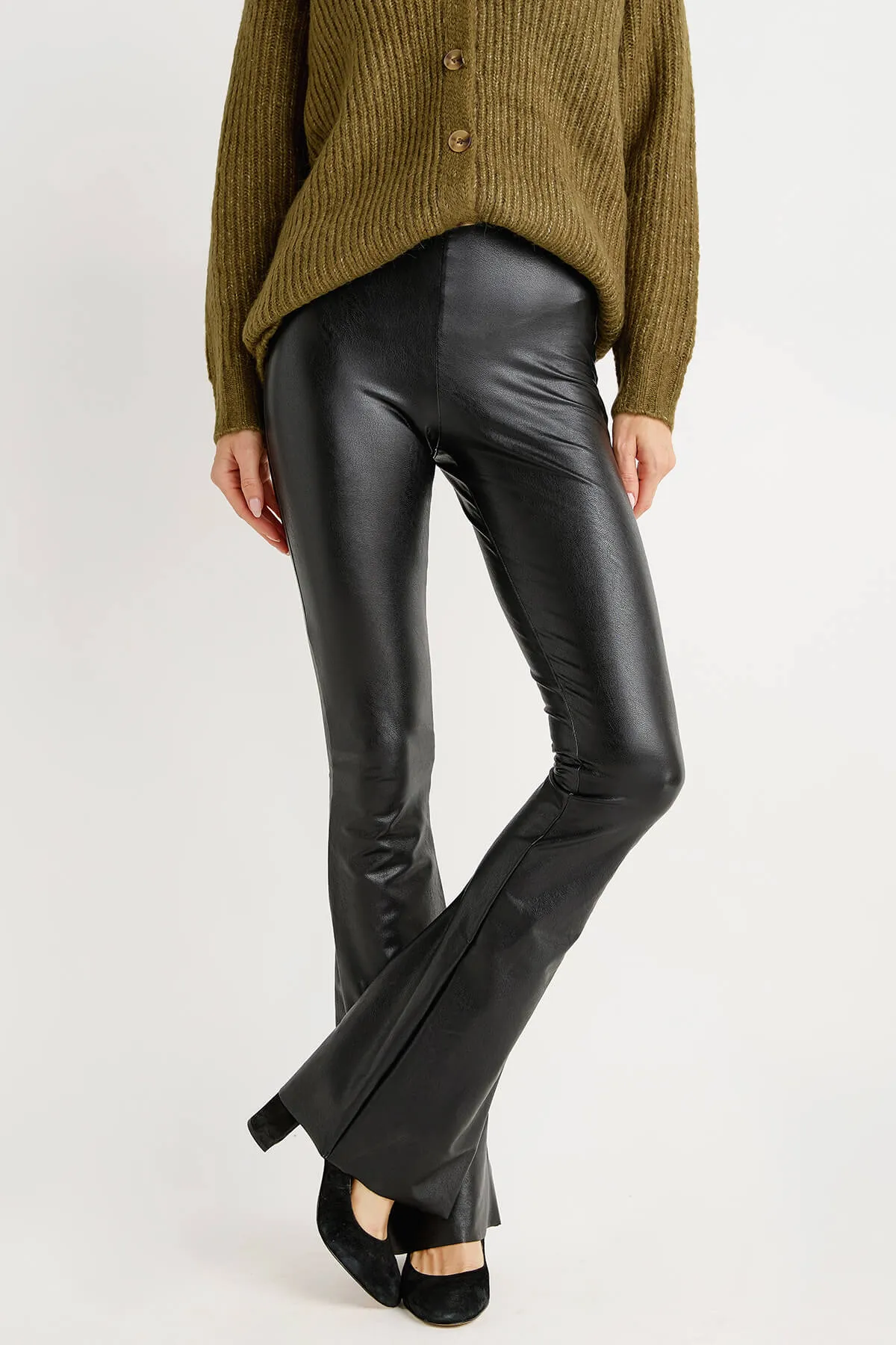 Commando Full Length Faux Leather Flare Leggings