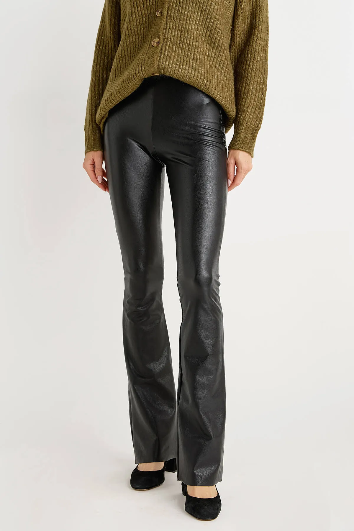 Commando Full Length Faux Leather Flare Leggings