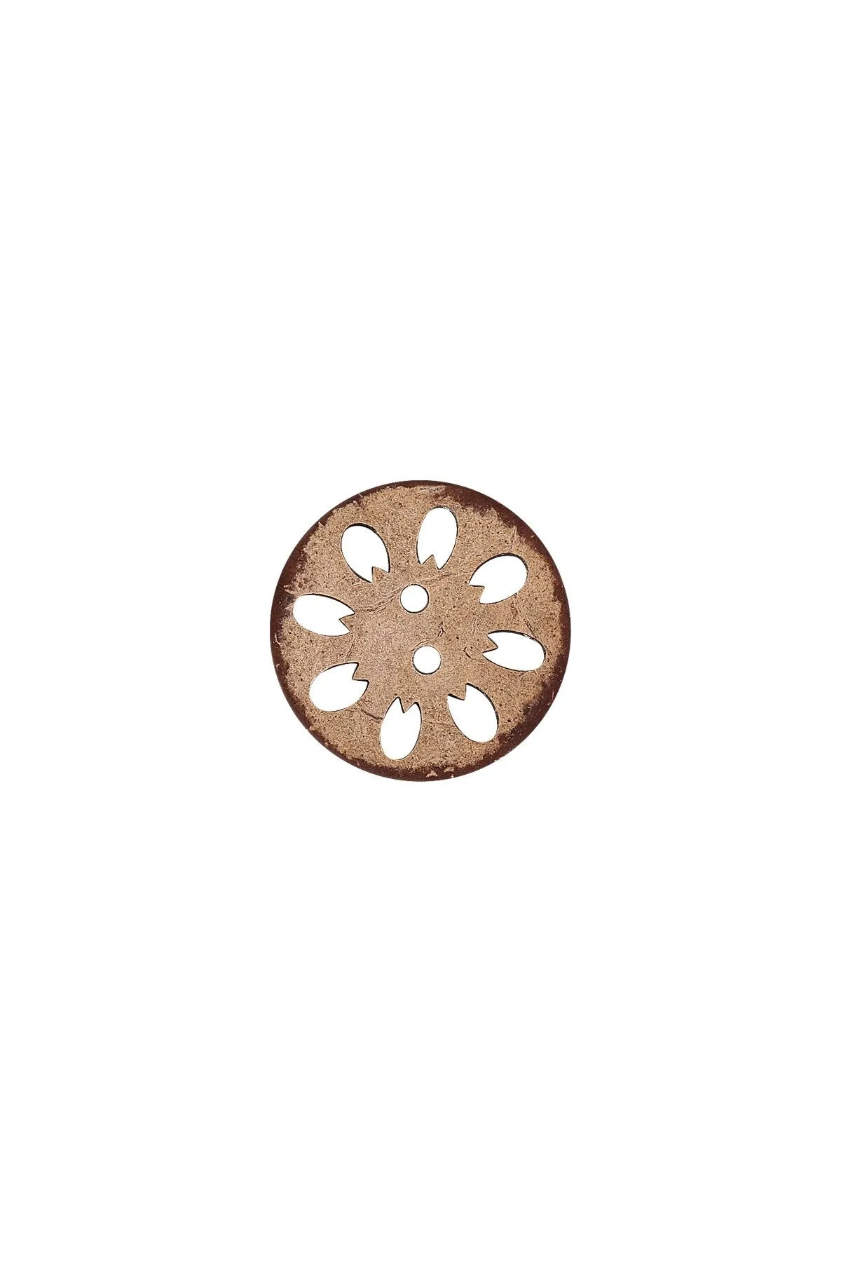 Cutwork Design Round Shape 2-Hole Brown Coco Buttons