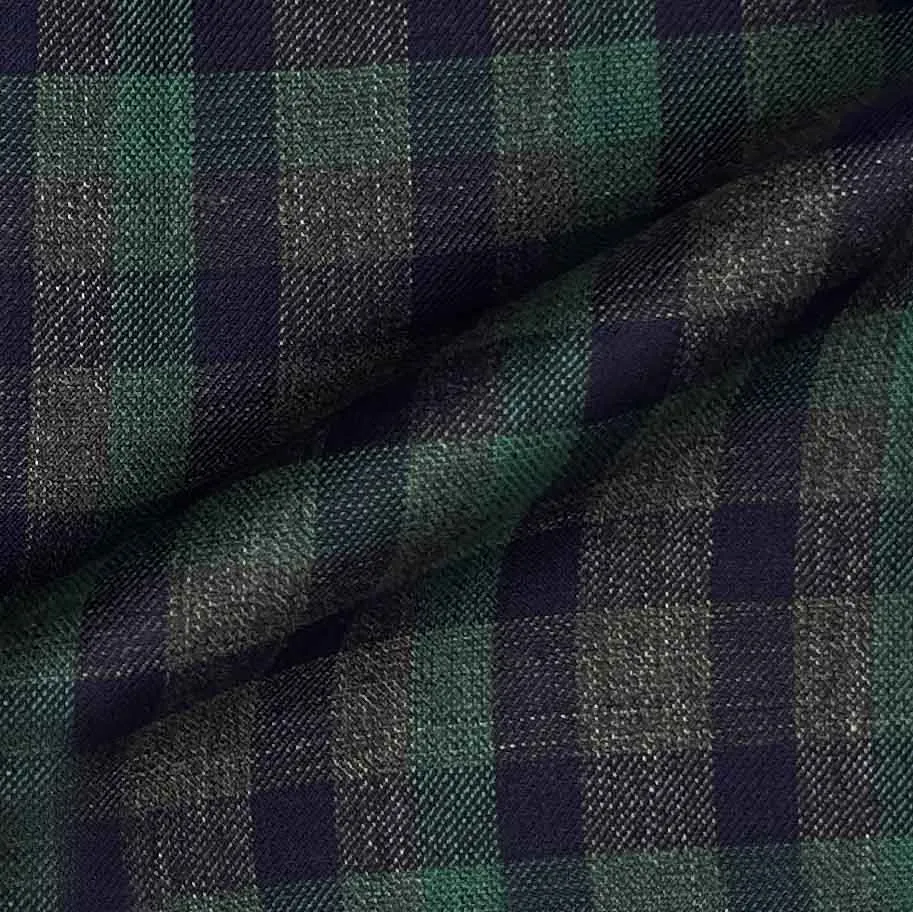 Dark Grey With Shamrock Green And Navy Grid Checks