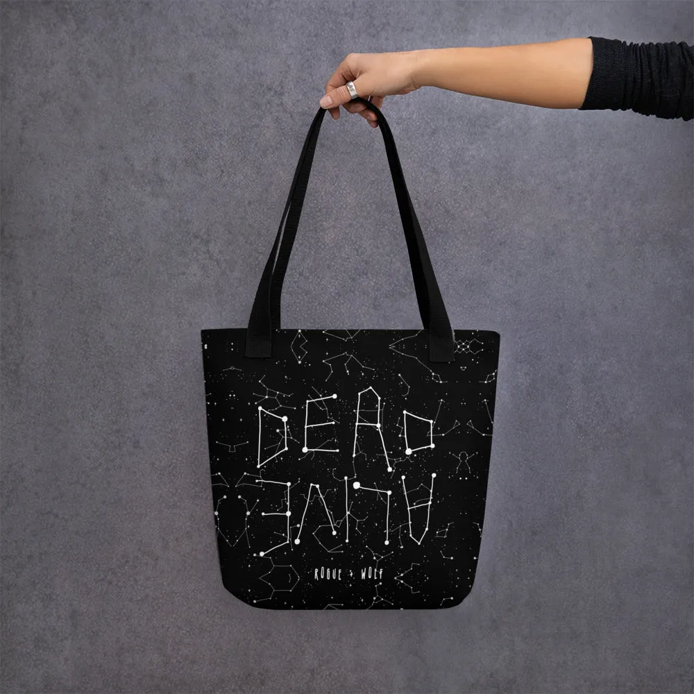 Dead or Alive Tote Bag - Witchy Vegan Tote Large Foldable & Reusable Bag for Travel Work Gym Grocery Cool Gothic Gifts