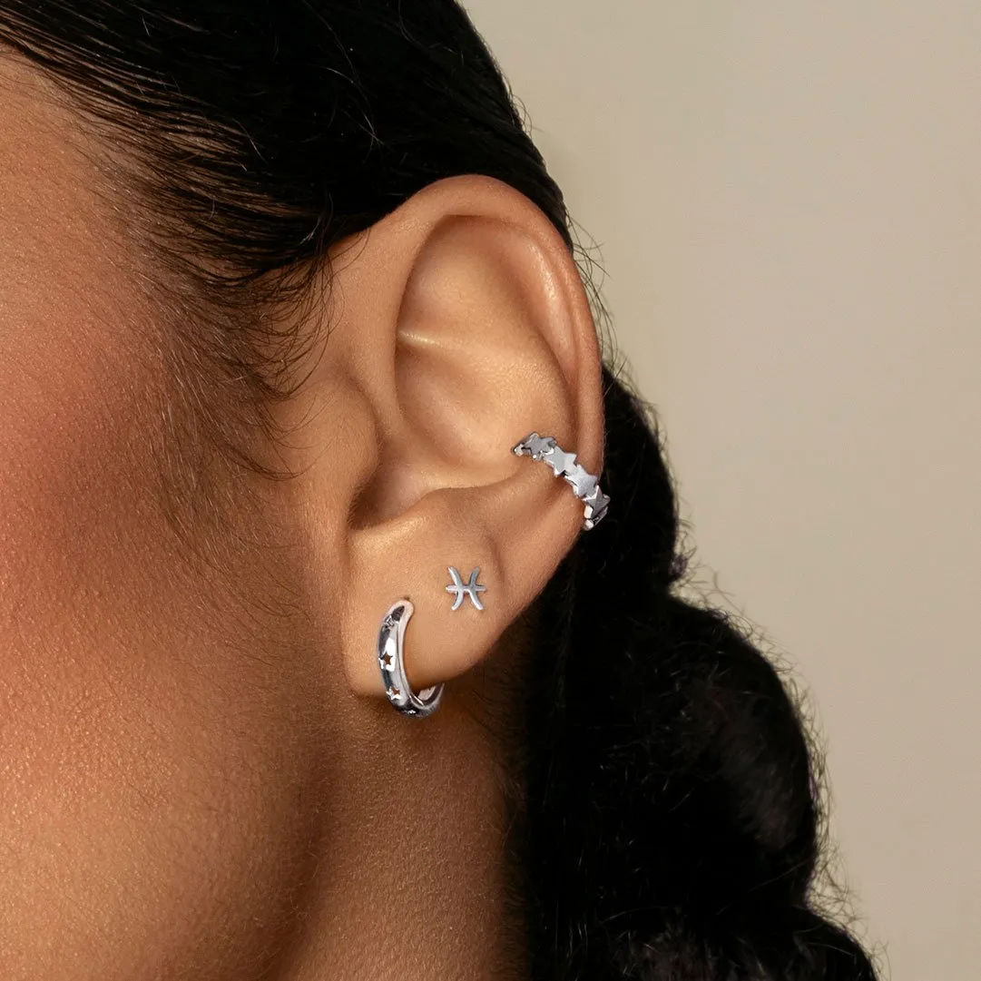 Ear Cuff Mini Stars Silver Single Earring