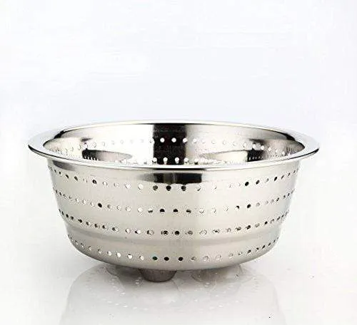 Embassy Stainless Steel Colander/Strainer/Hole Bowl, Size 6, Diameter - 26 cms