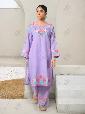 Falak Kashmiri Long Kurta Set  - Lavender