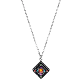 Firefly Designs Regal Mosaic Diamond Shape Drop Necklace