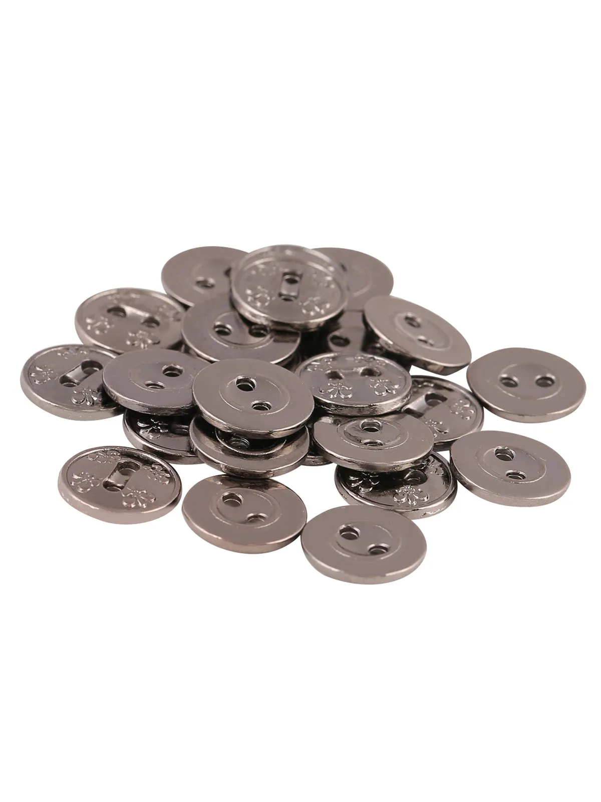 Floral Design Engraved 2-Hole Metal Shirt Buttons