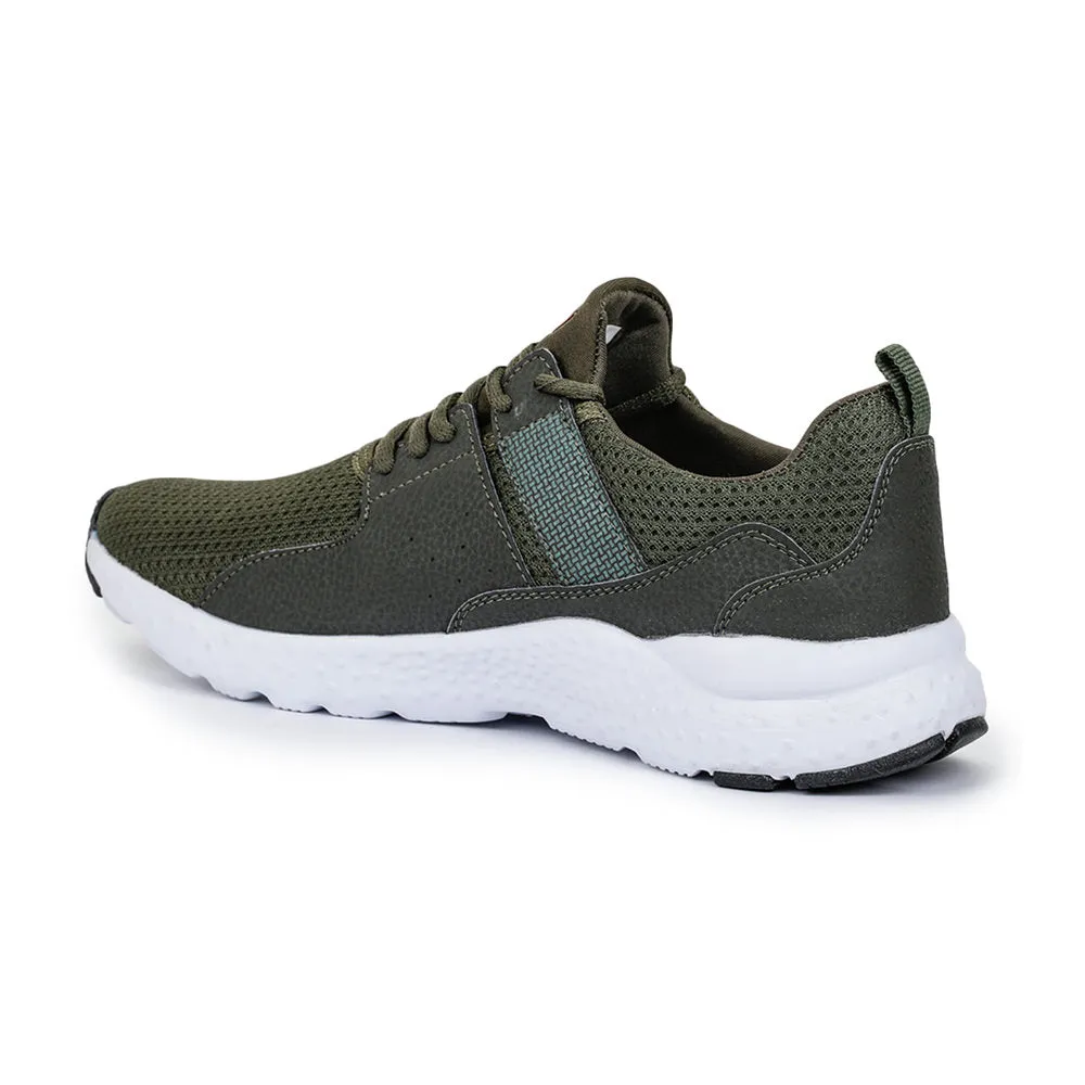 Force 10 By Liberty LEADS-1E Mens Olive Green Sports Lacing Running Shoes