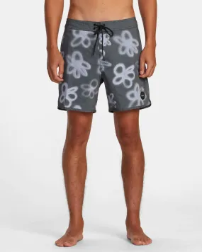 Freeport 16 Boardshorts - Black Daisy