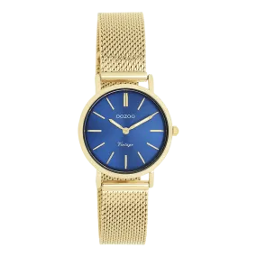 Gold coloured OOZOO watch with gold coloured metal mesh bracelet - C20293