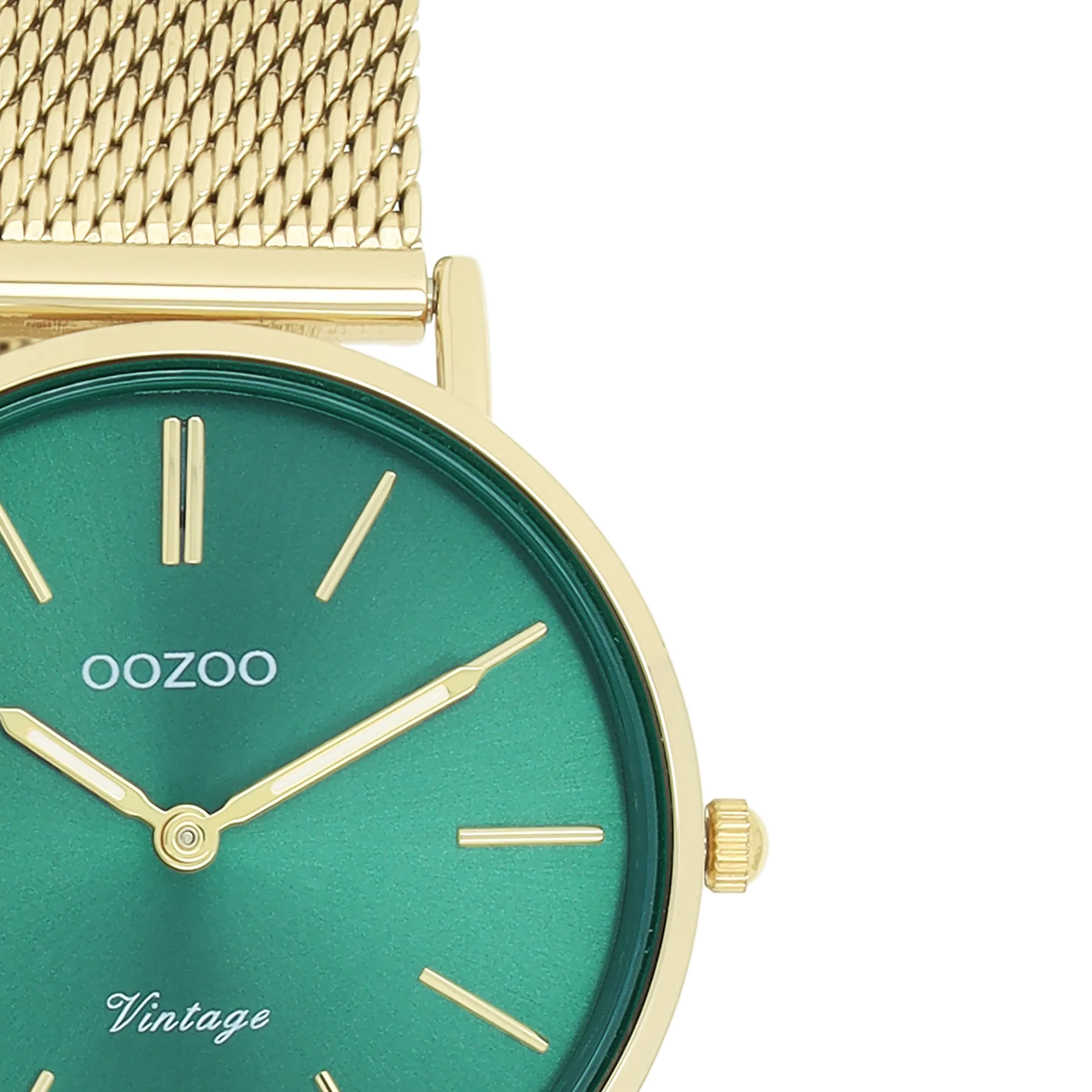 Gold coloured OOZOO watch with gold coloured metal mesh bracelet - C20296