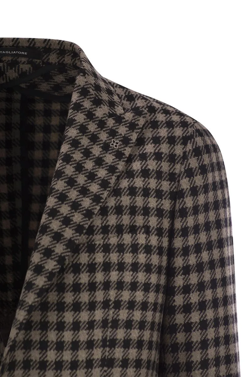 HOUNDSTOOTH VIRGIN WOOL BLEND JACKET