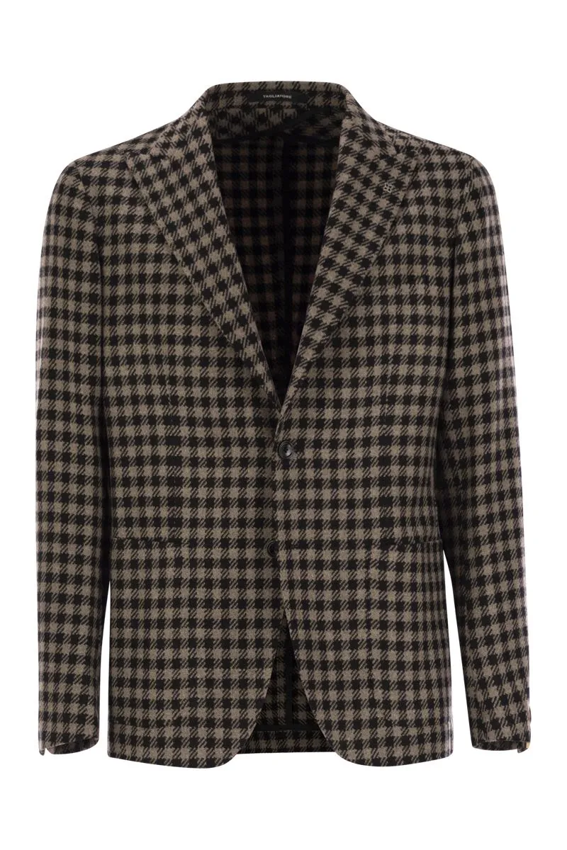 HOUNDSTOOTH VIRGIN WOOL BLEND JACKET