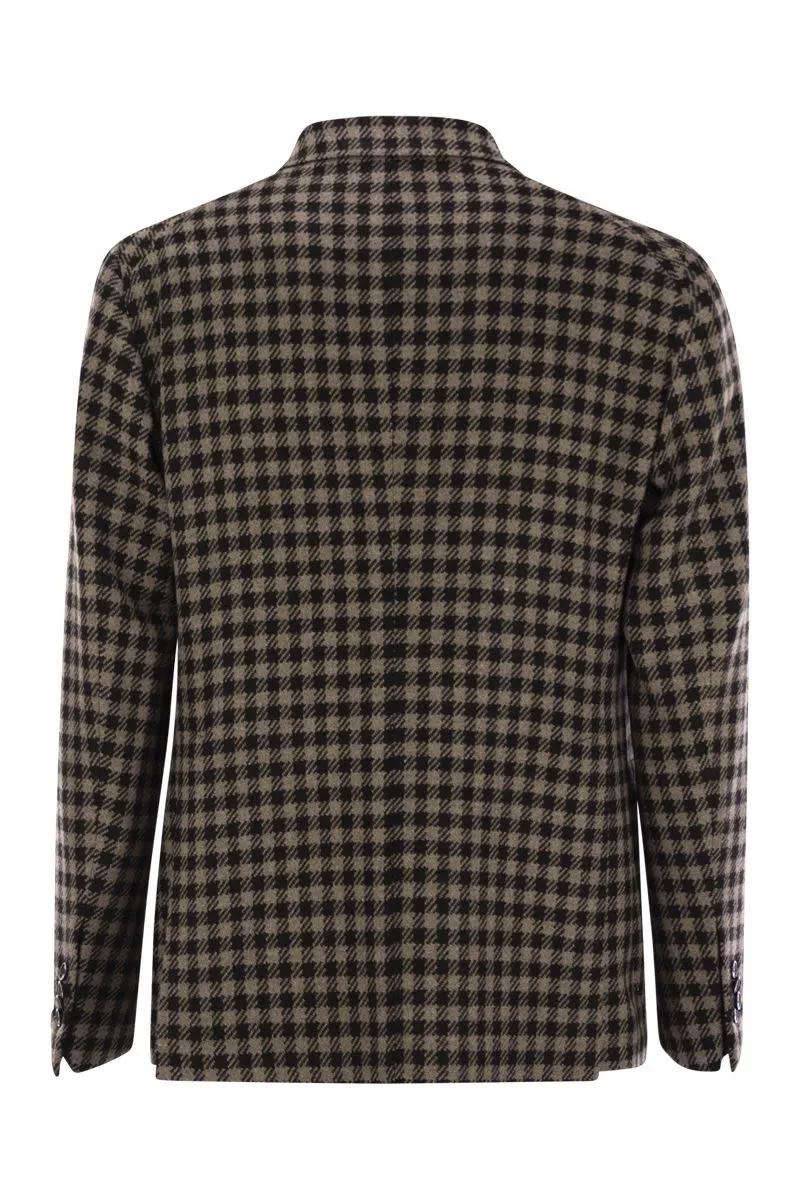 HOUNDSTOOTH VIRGIN WOOL BLEND JACKET