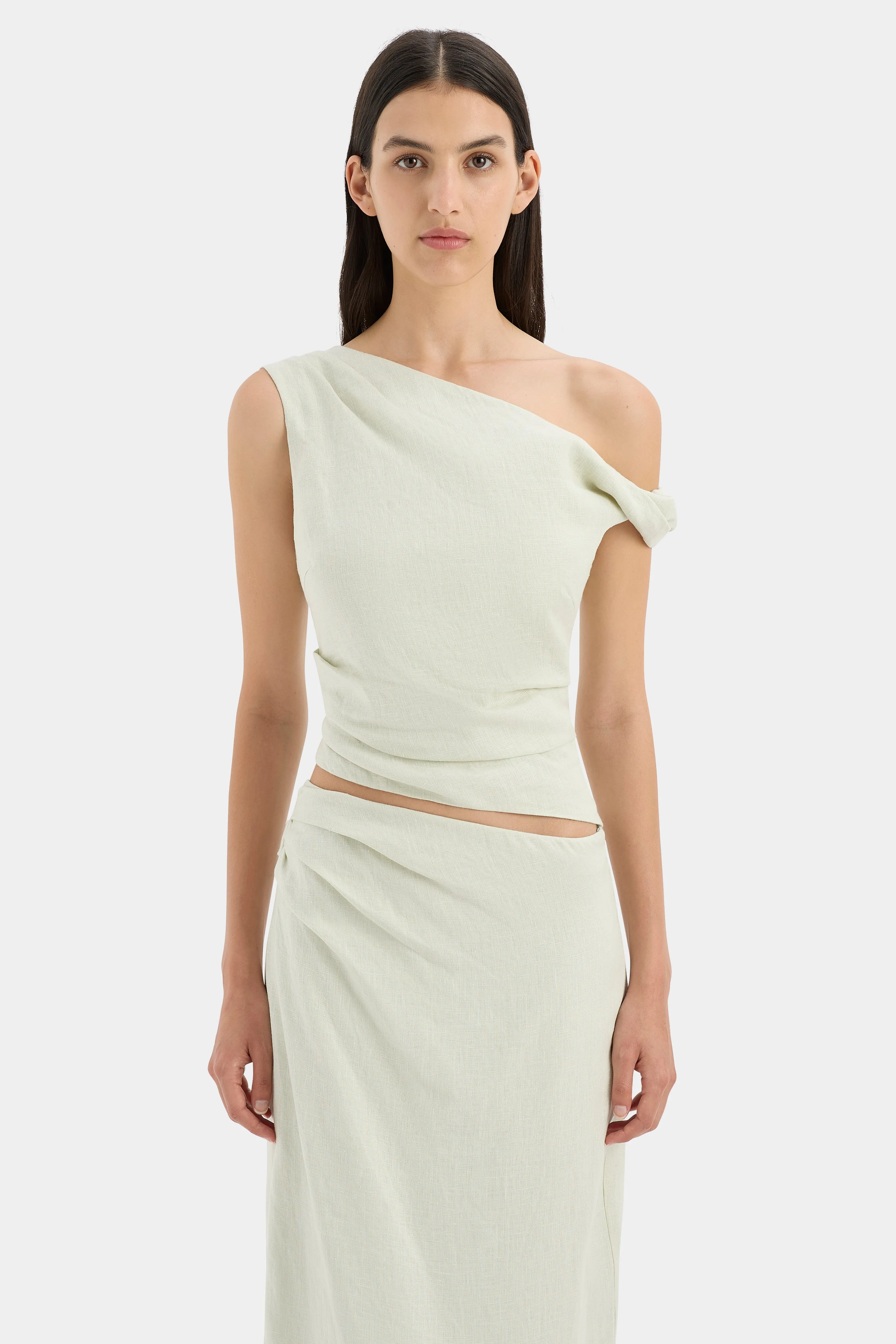 Iris Asymmetric Midi Skirt