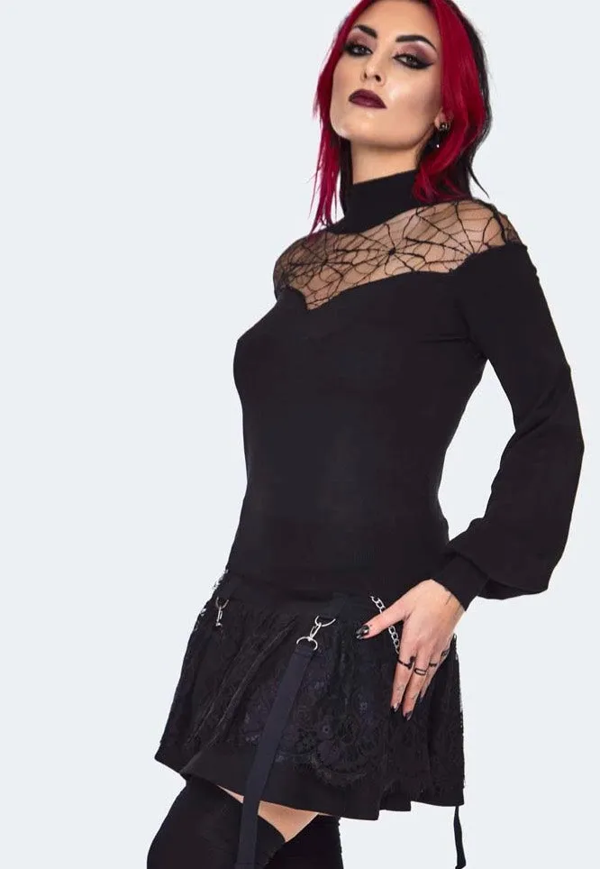 Jawbreaker - Spiderweb Lace Black - Pullover