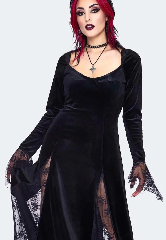 Jawbreaker - Witchy Velvet Maxi Black - Dress