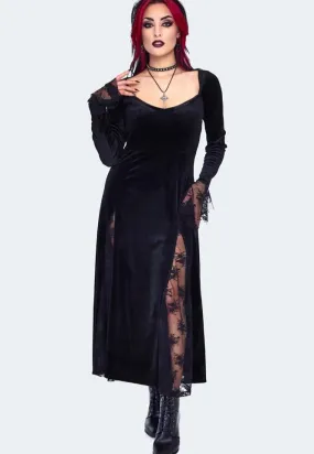 Jawbreaker - Witchy Velvet Maxi Black - Dress