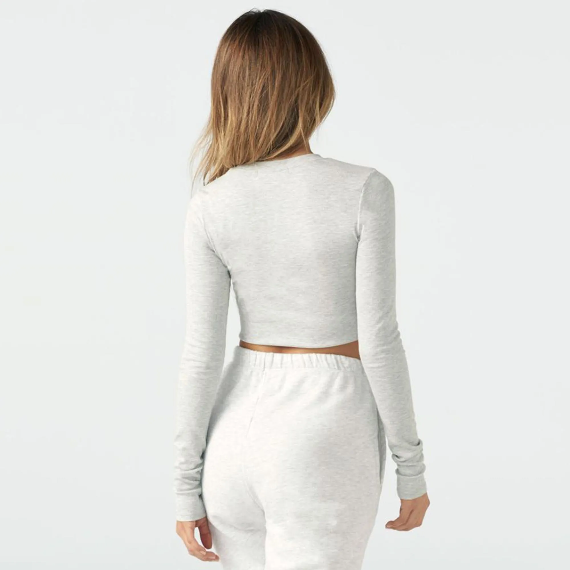 Joah Brown Cropped Crew Long Sleeve