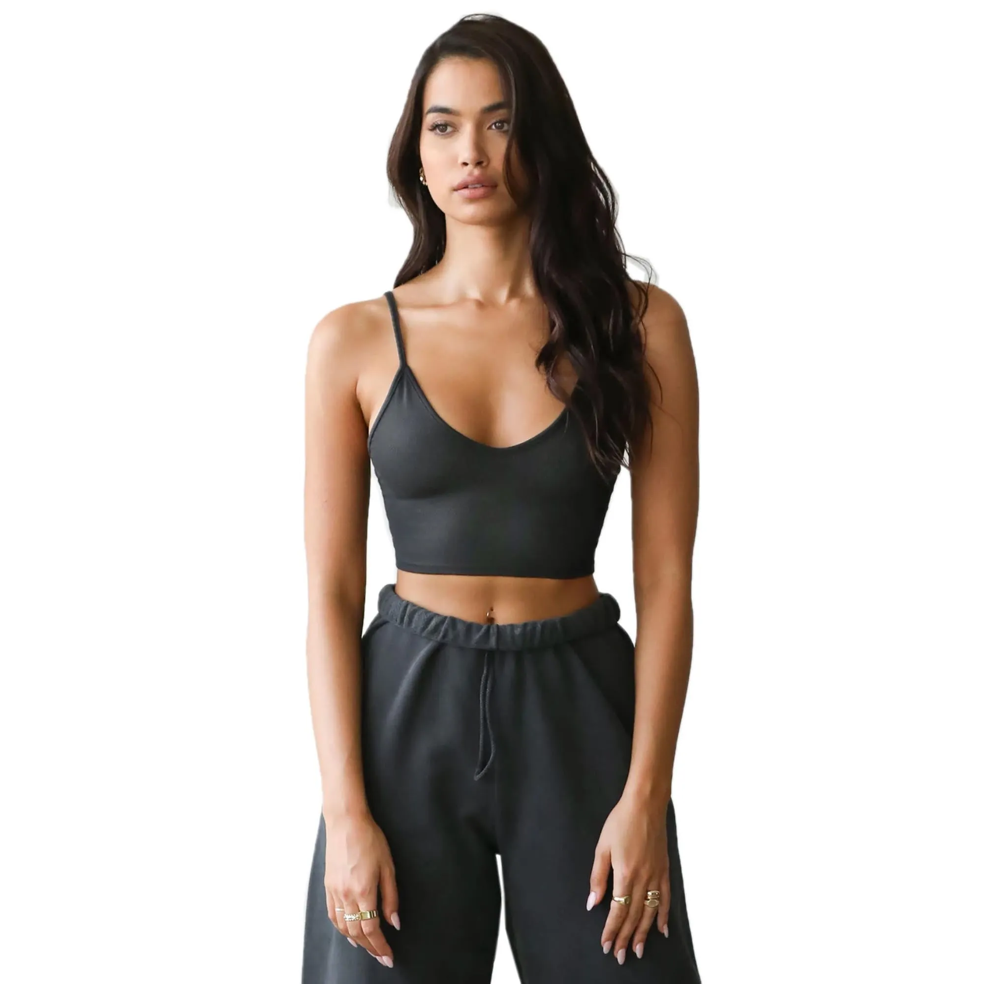 Joah Brown Strappy Crop Tank