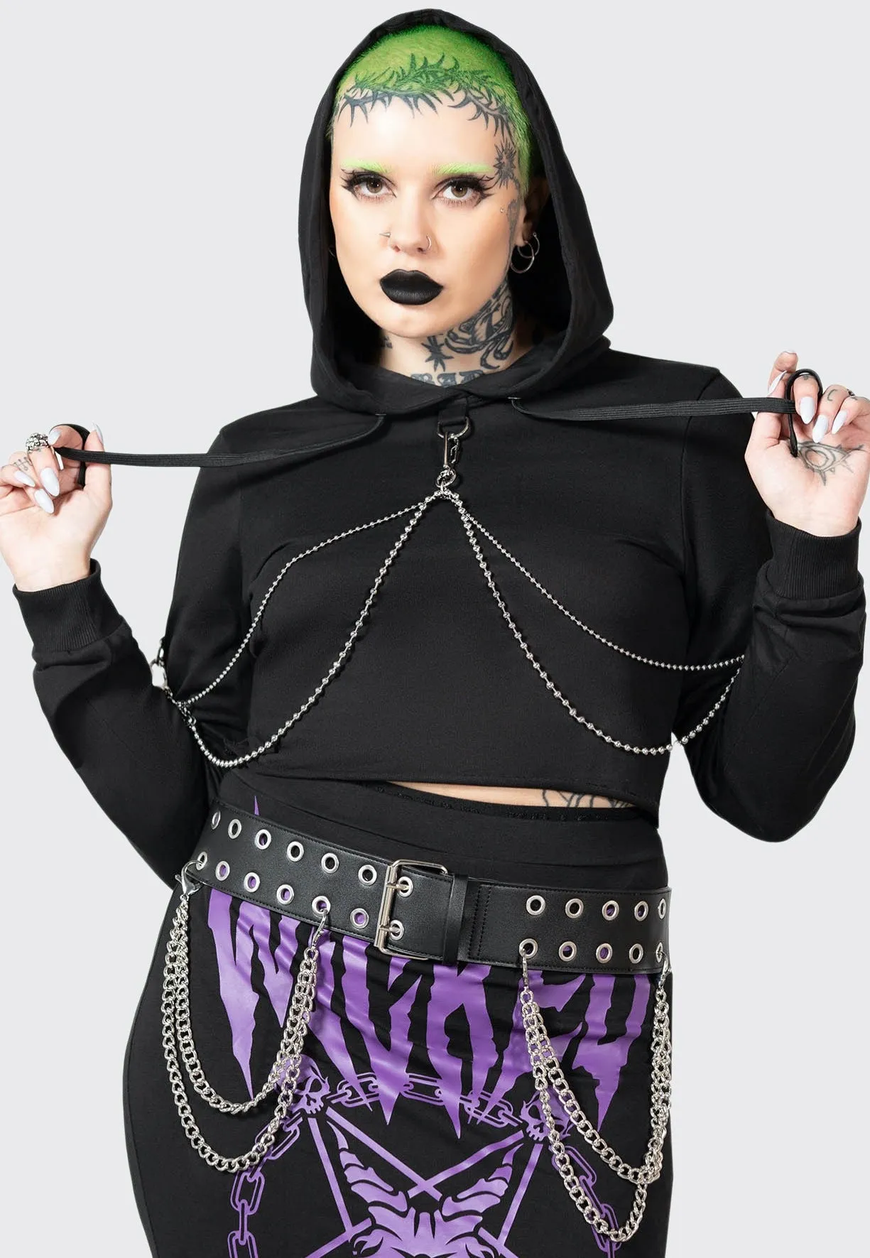 Killstar - Wicked Crop Crew Black - Hoodie